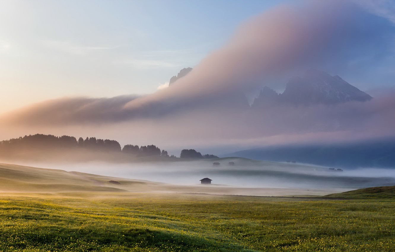 Dolomites Italy Fogy Mountains Wallpapers