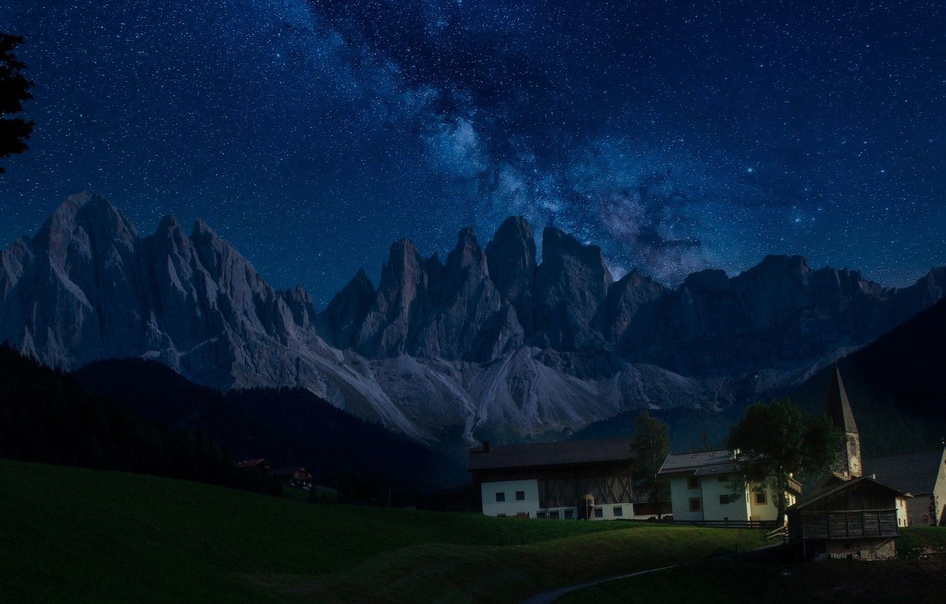 Dolomites Mountains Milky Way Wallpapers