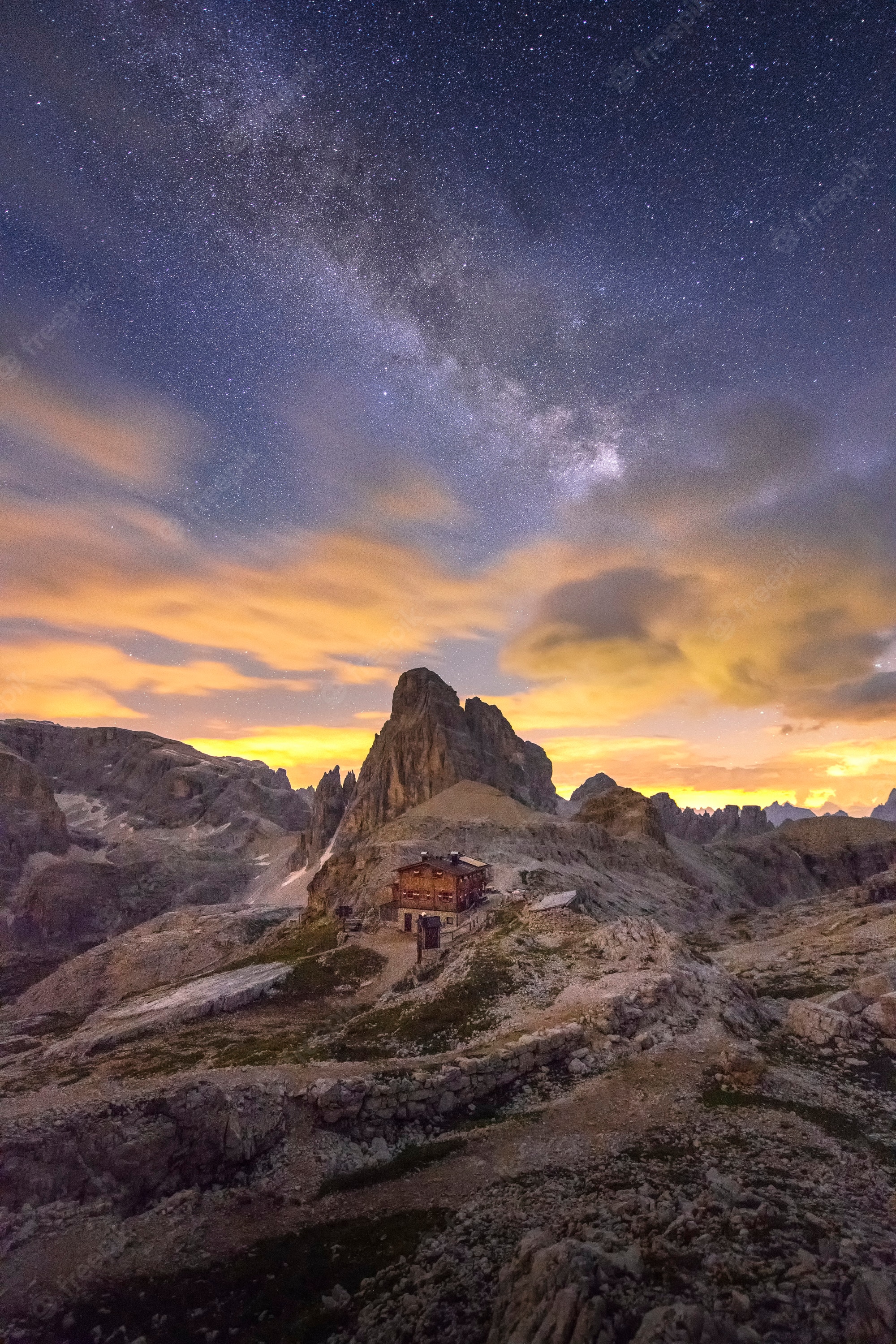 Dolomites Mountains Milky Way Wallpapers