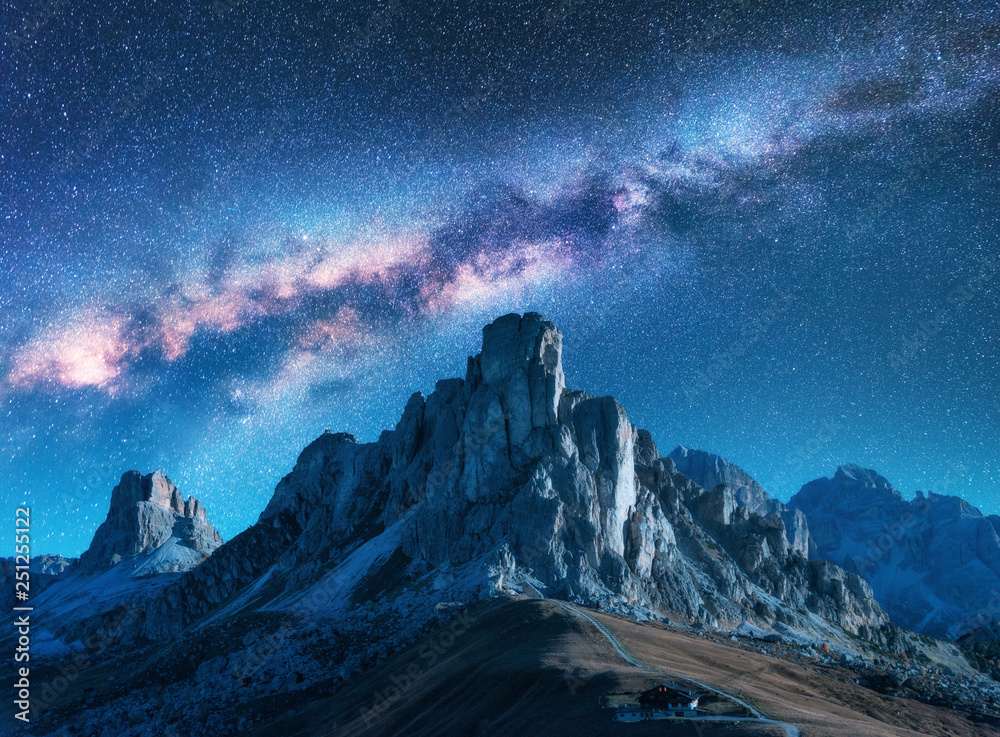 Dolomites Mountains Milky Way Wallpapers