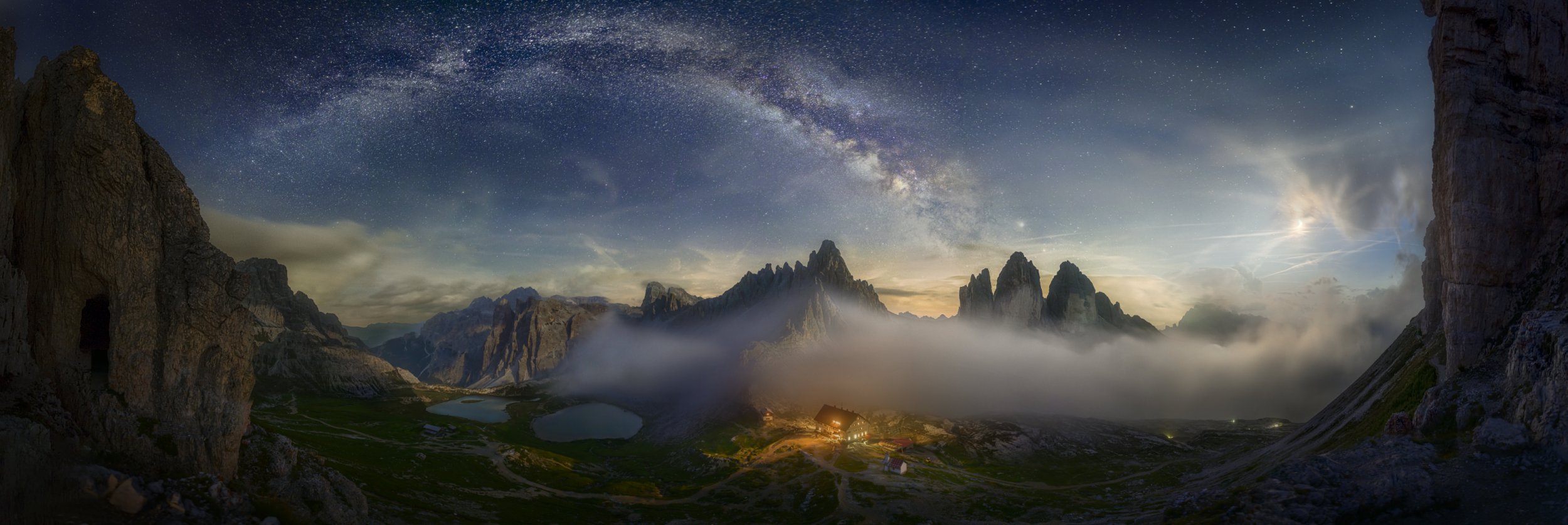 Dolomites Mountains Milky Way Wallpapers