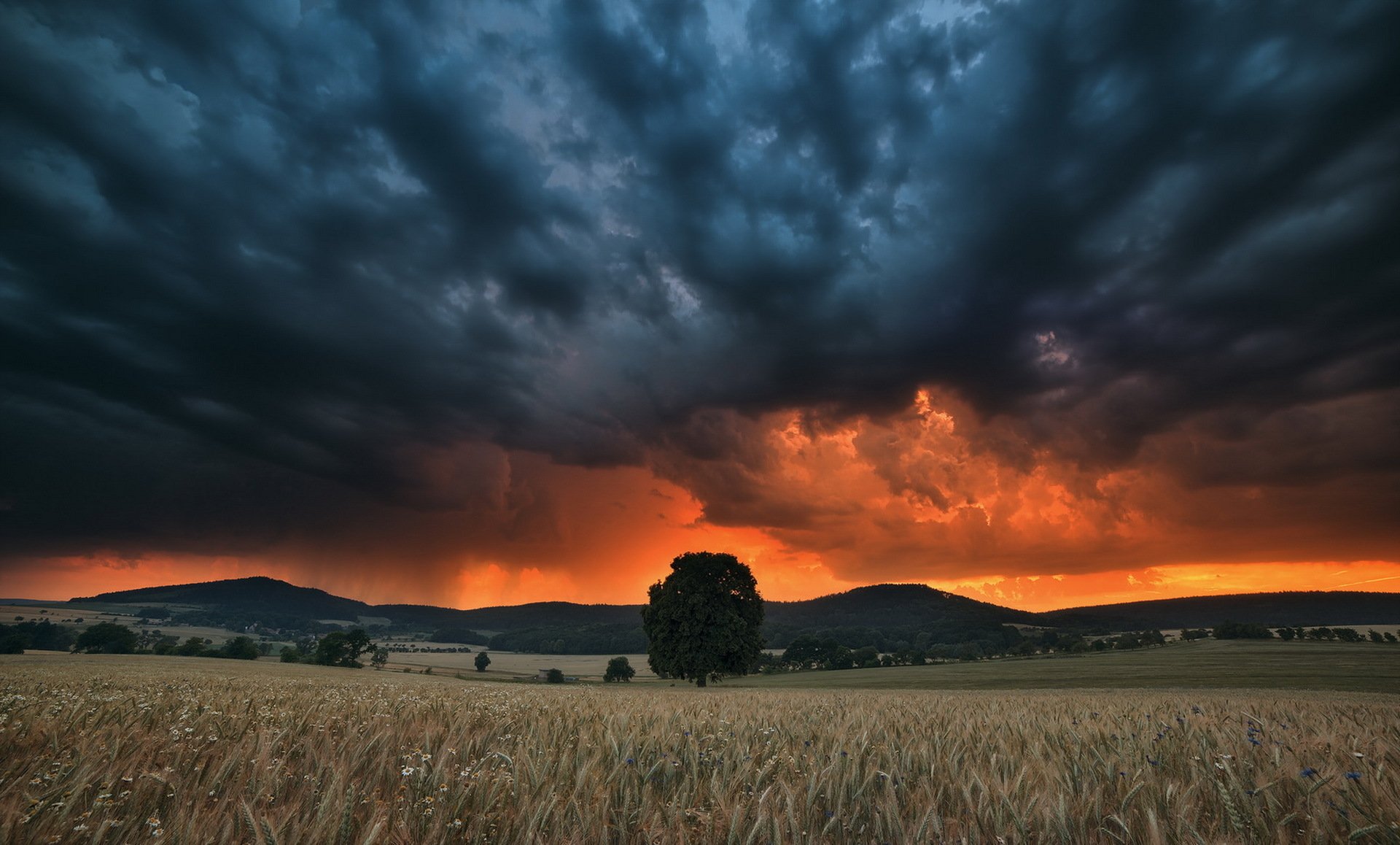 Dusky Cloudy Sunset Wallpapers