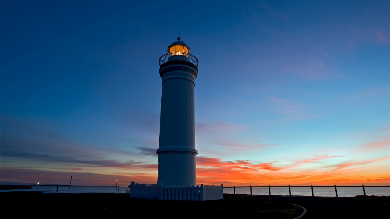 Evening In Lighthouse Sea Wallpapers