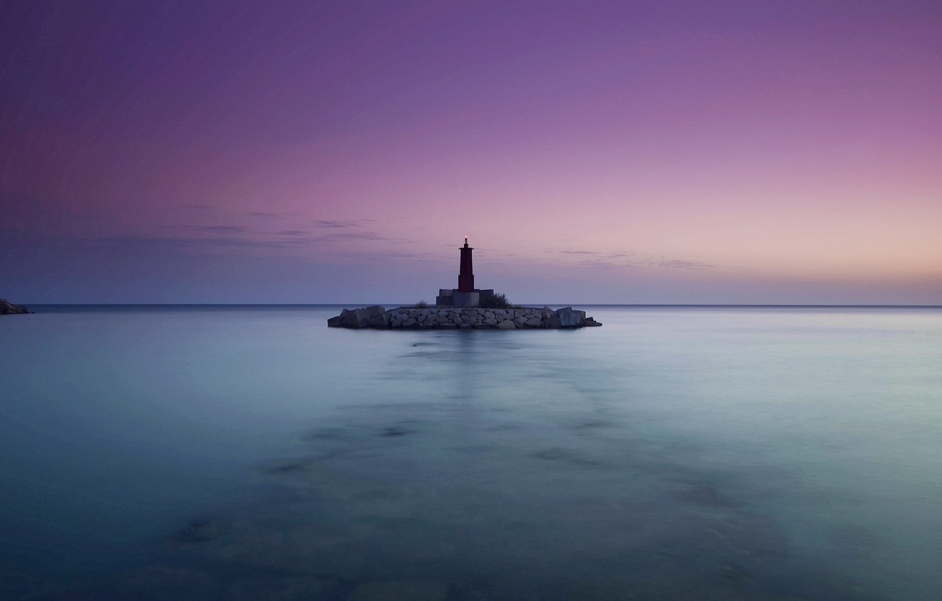 Evening In Lighthouse Sea Wallpapers