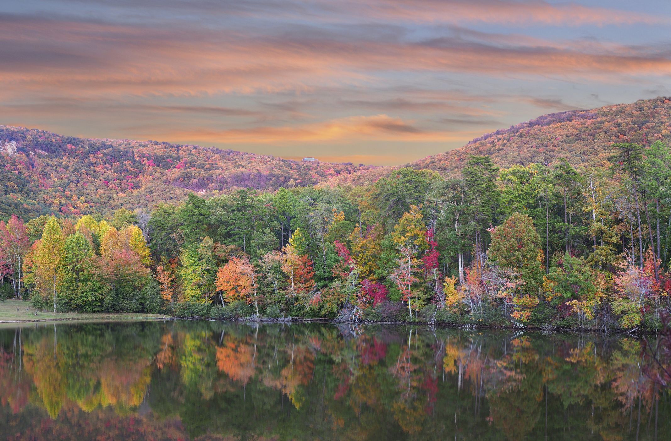 Fall Foliage Forest Lake Nature Reflection Wallpapers