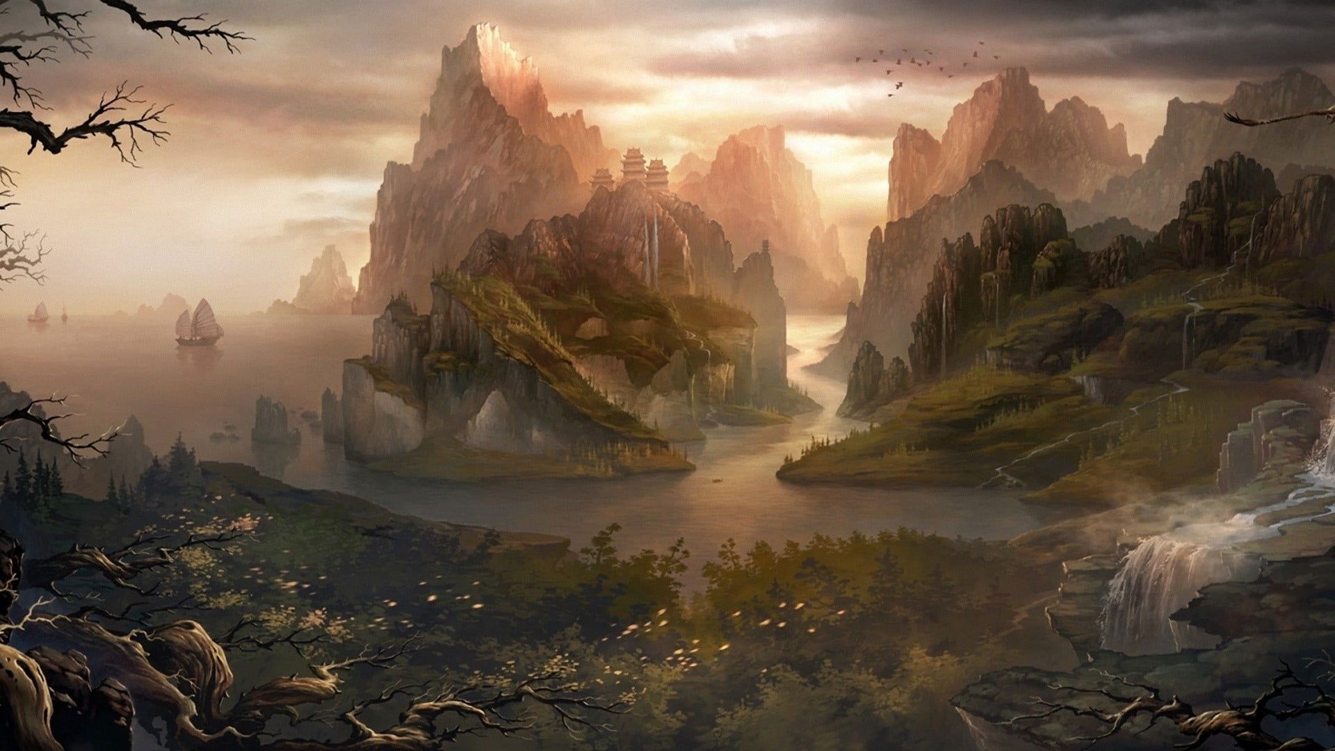 Fantasy Landscape Mountains In Fantasy Wallpapers