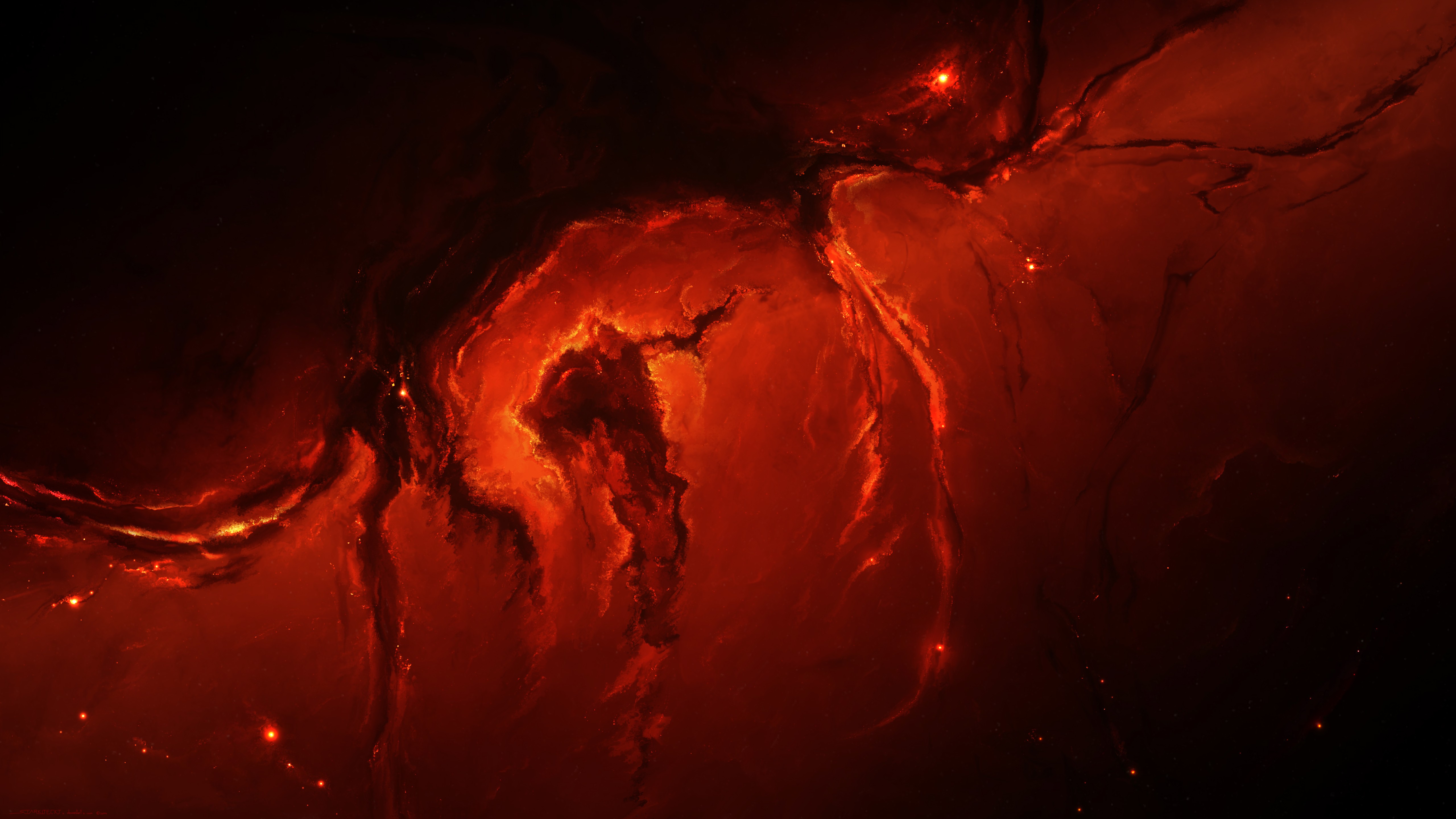 Fire Nebula Digital Wallpapers