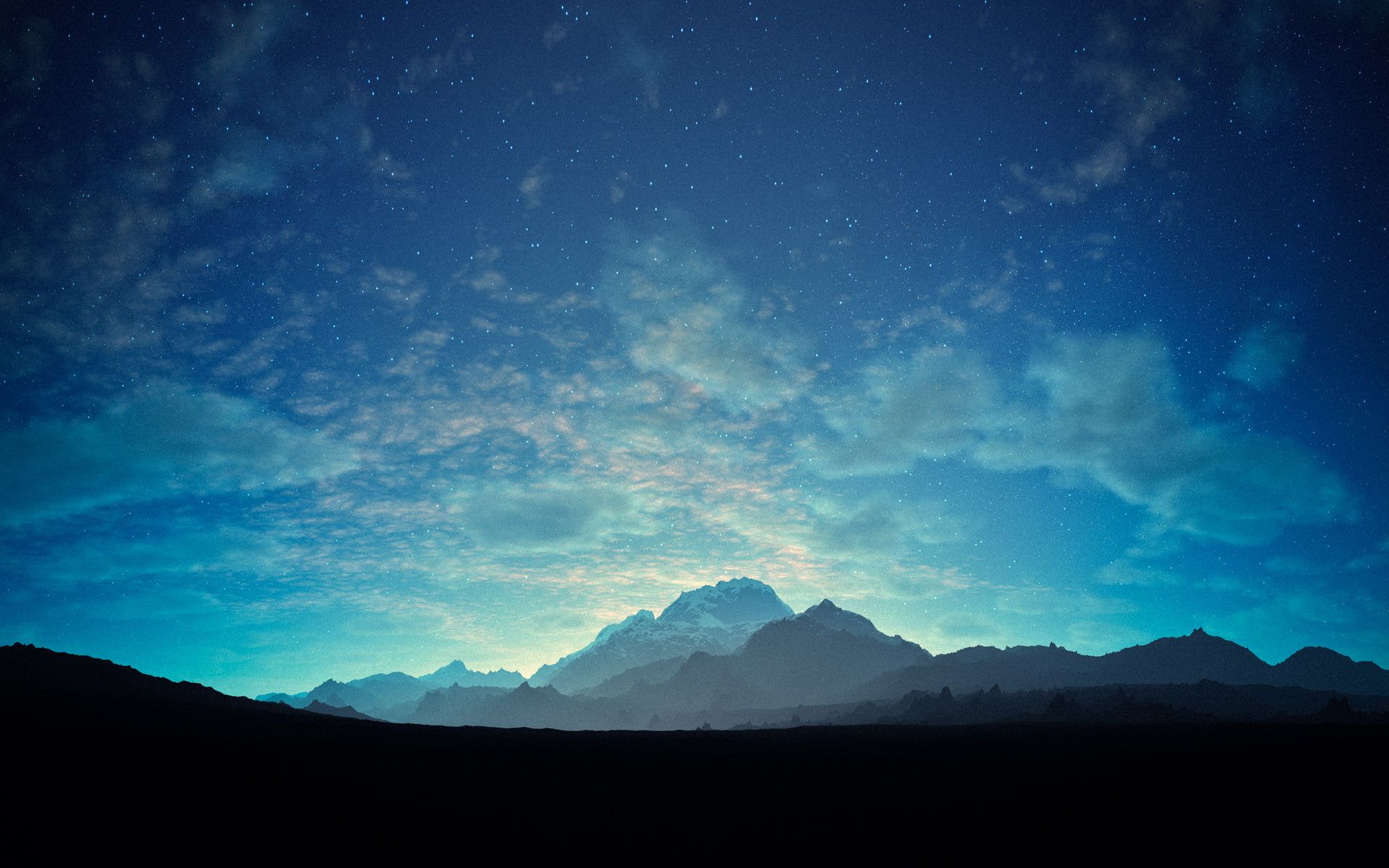 Fog Covering Horizon Mountains Under Blue Sky Wallpapers