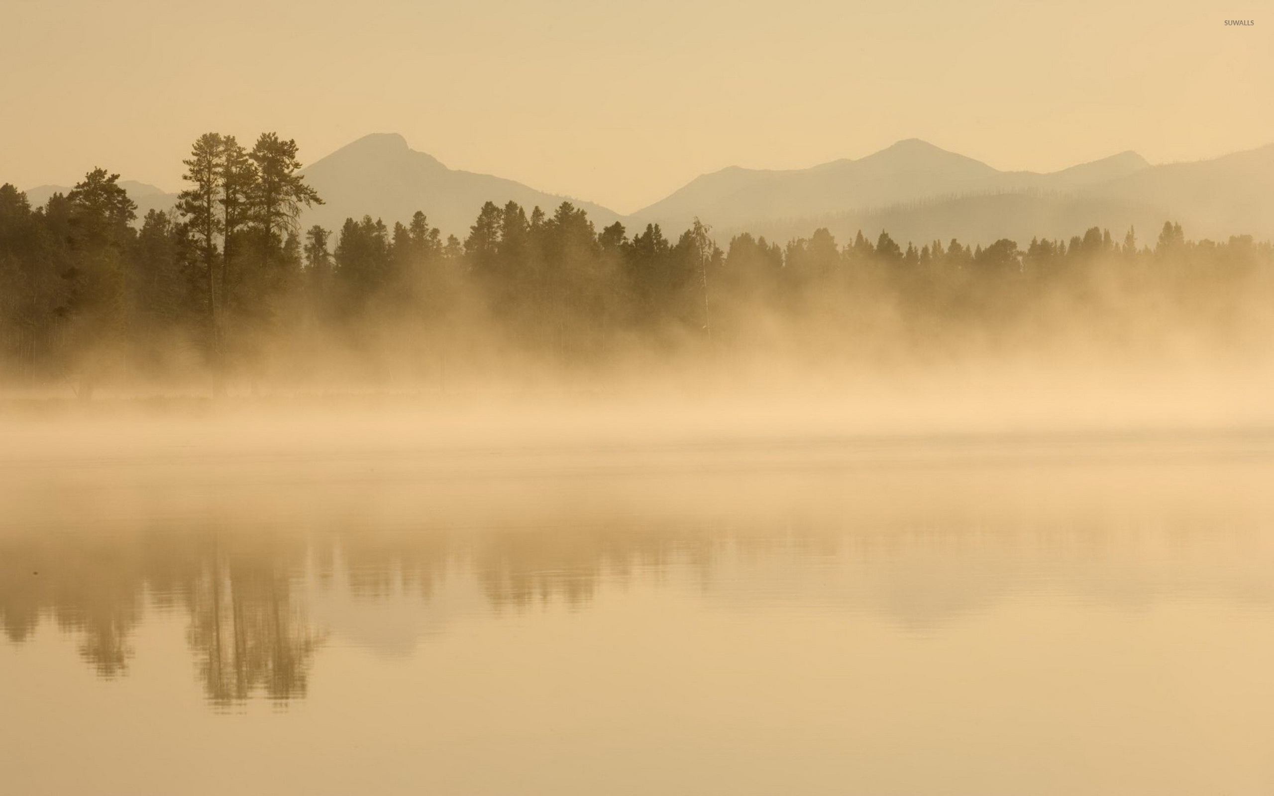 Fog Over Lake Wallpapers