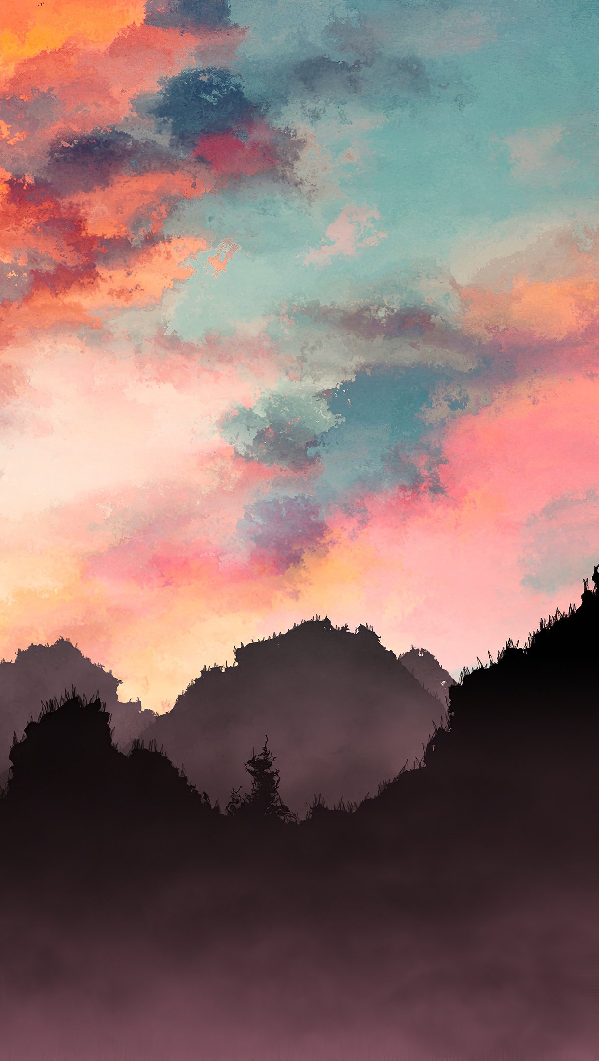 Fogy Mountain Sunset 4K Wallpapers