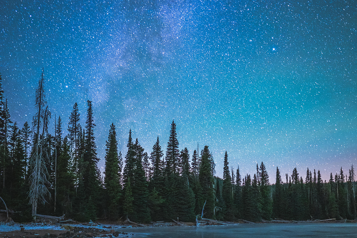 Forest Milky Way Night Reflection Over River Wallpapers