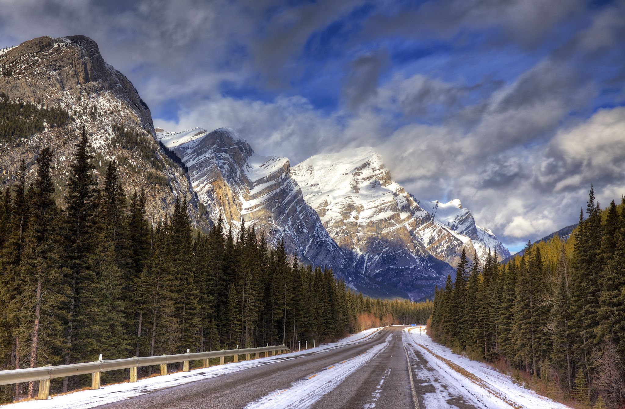 Forest Road In Winter Wallpapers