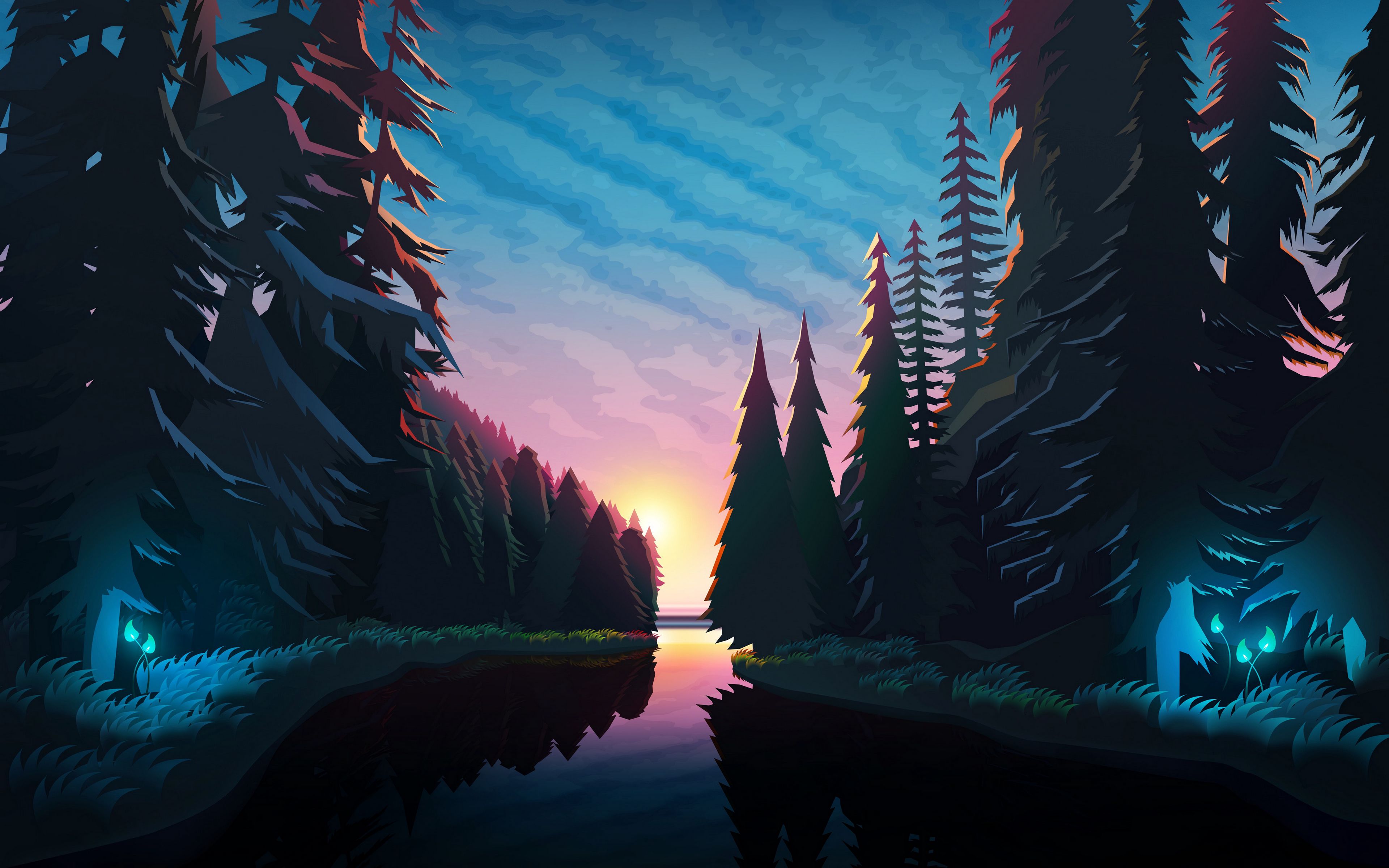 Forest Sunset Wallpapers