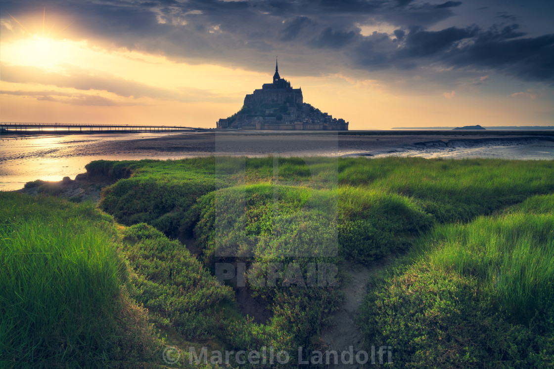 France Mont Saint Michel Sunset Wallpapers