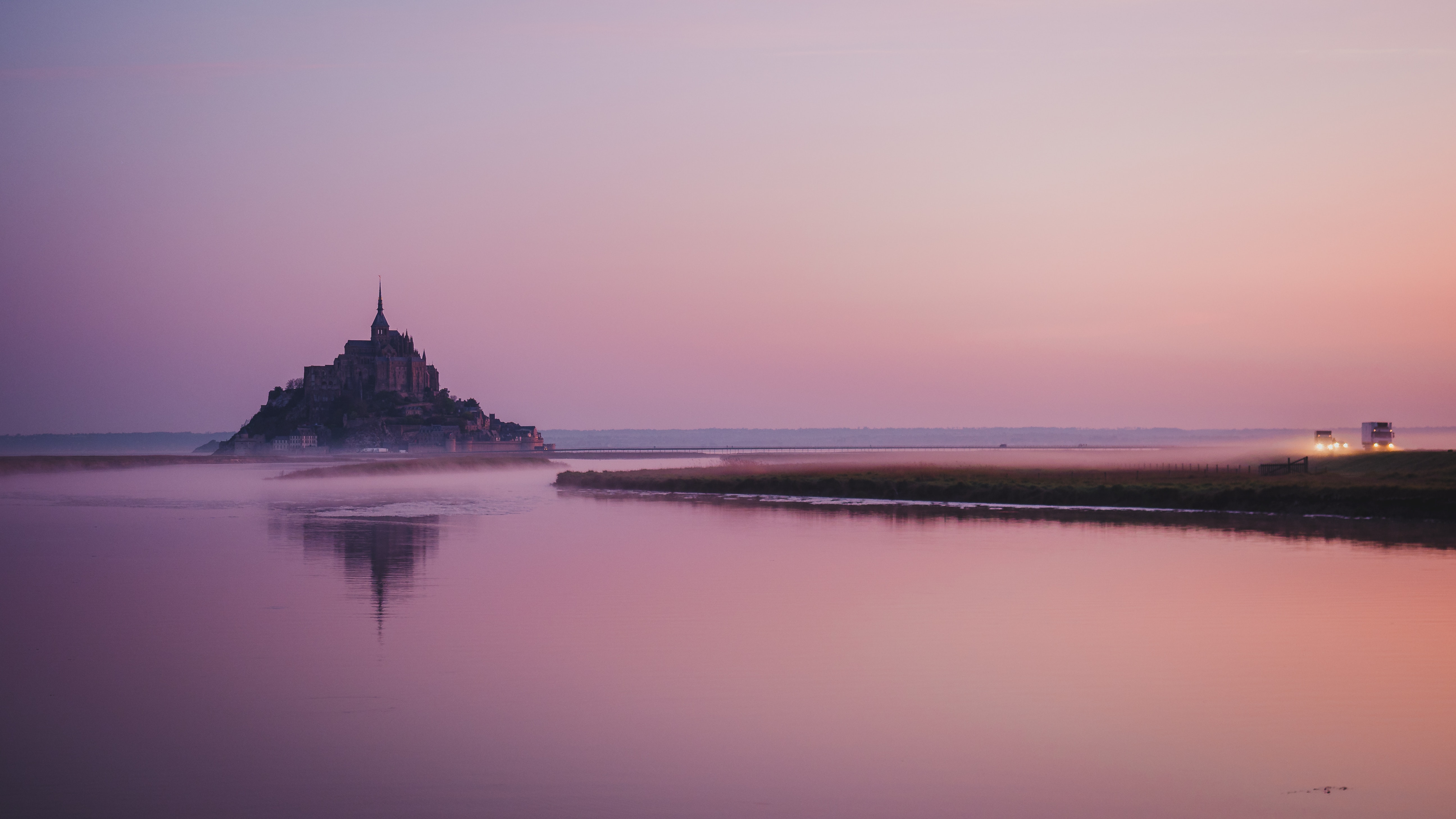 France Mont Saint Michel Sunset Wallpapers