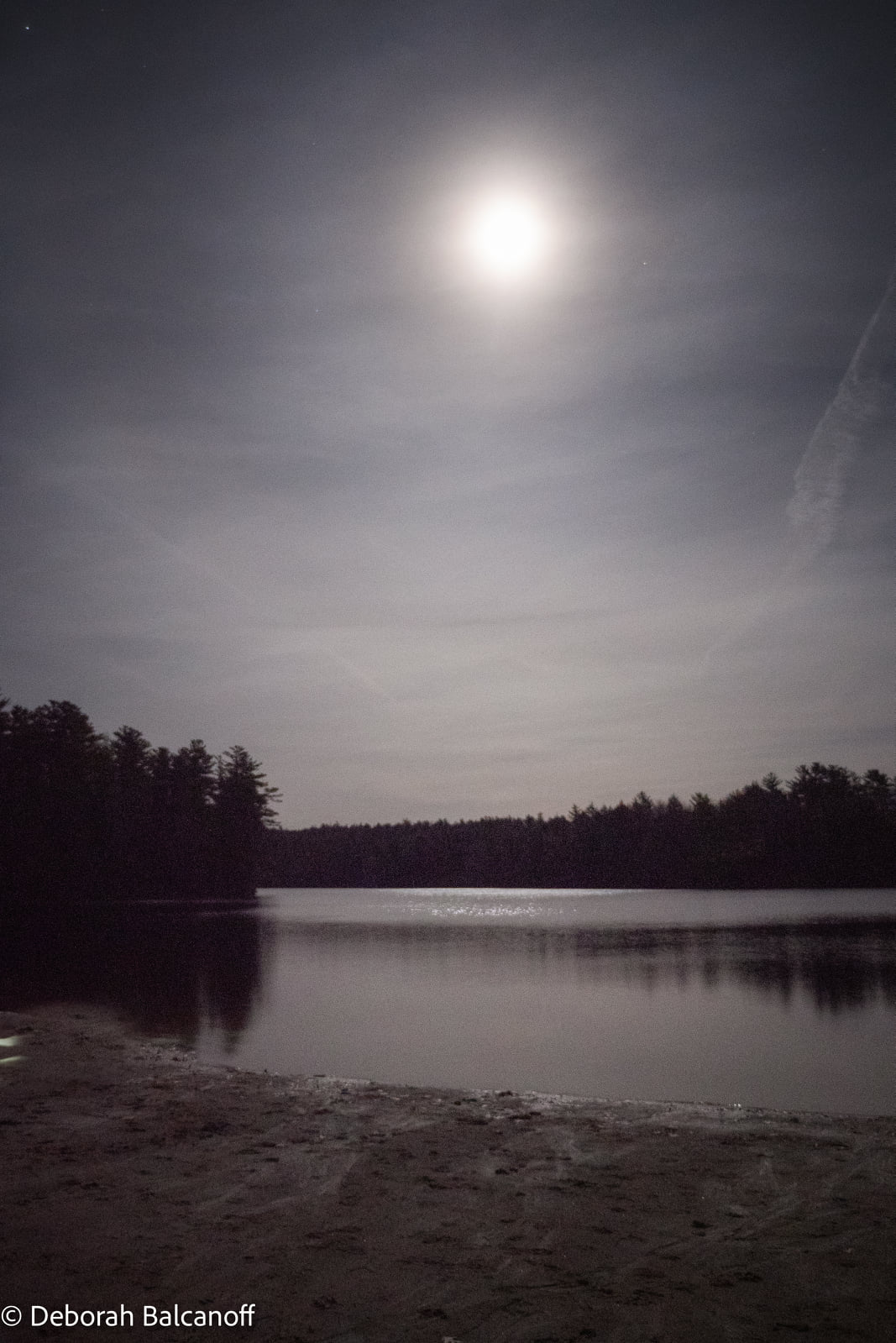 Full Moon Over Lakeside Cabin Wallpapers