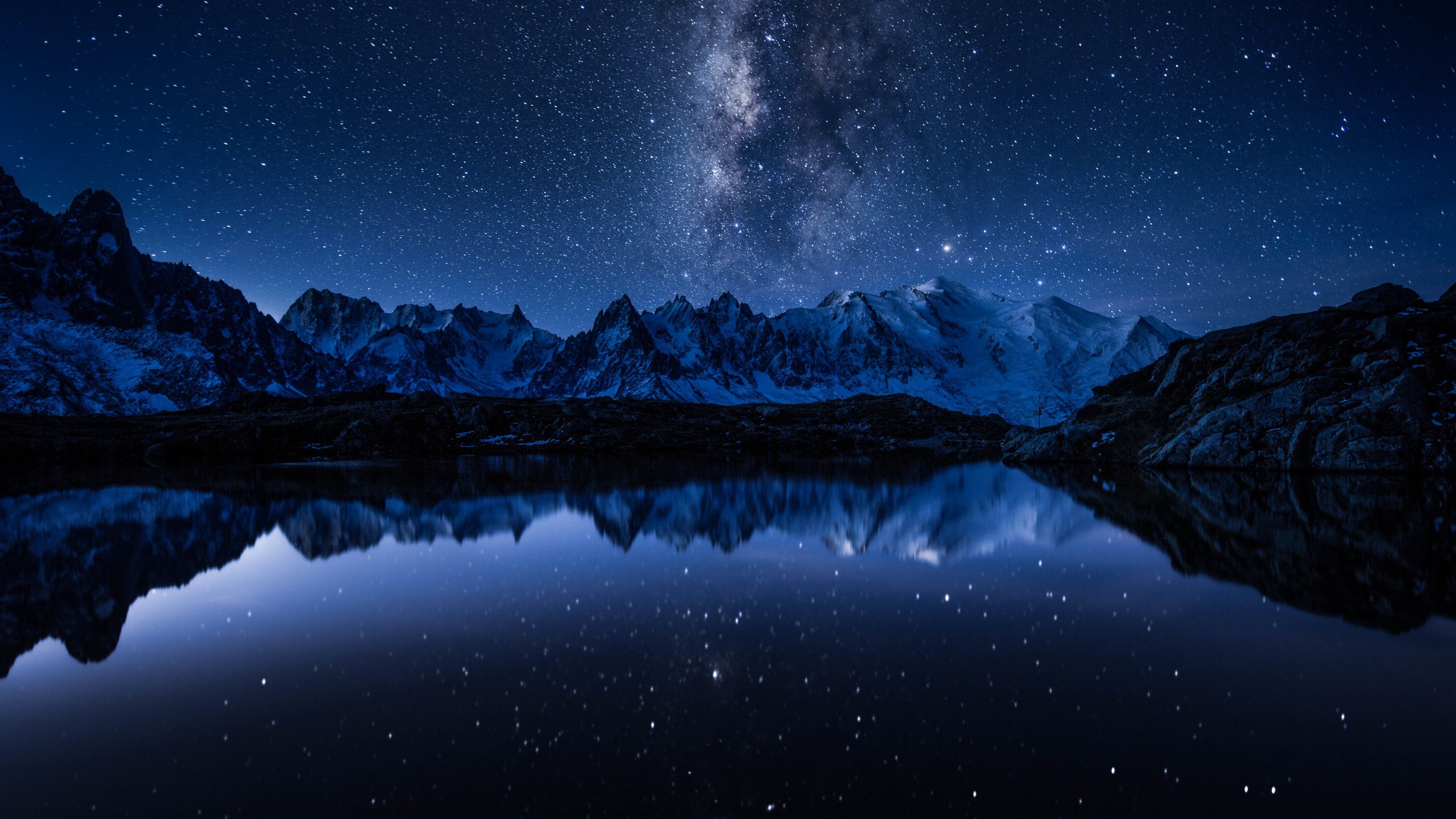 Galaxy Stars Over Mountain Wallpapers