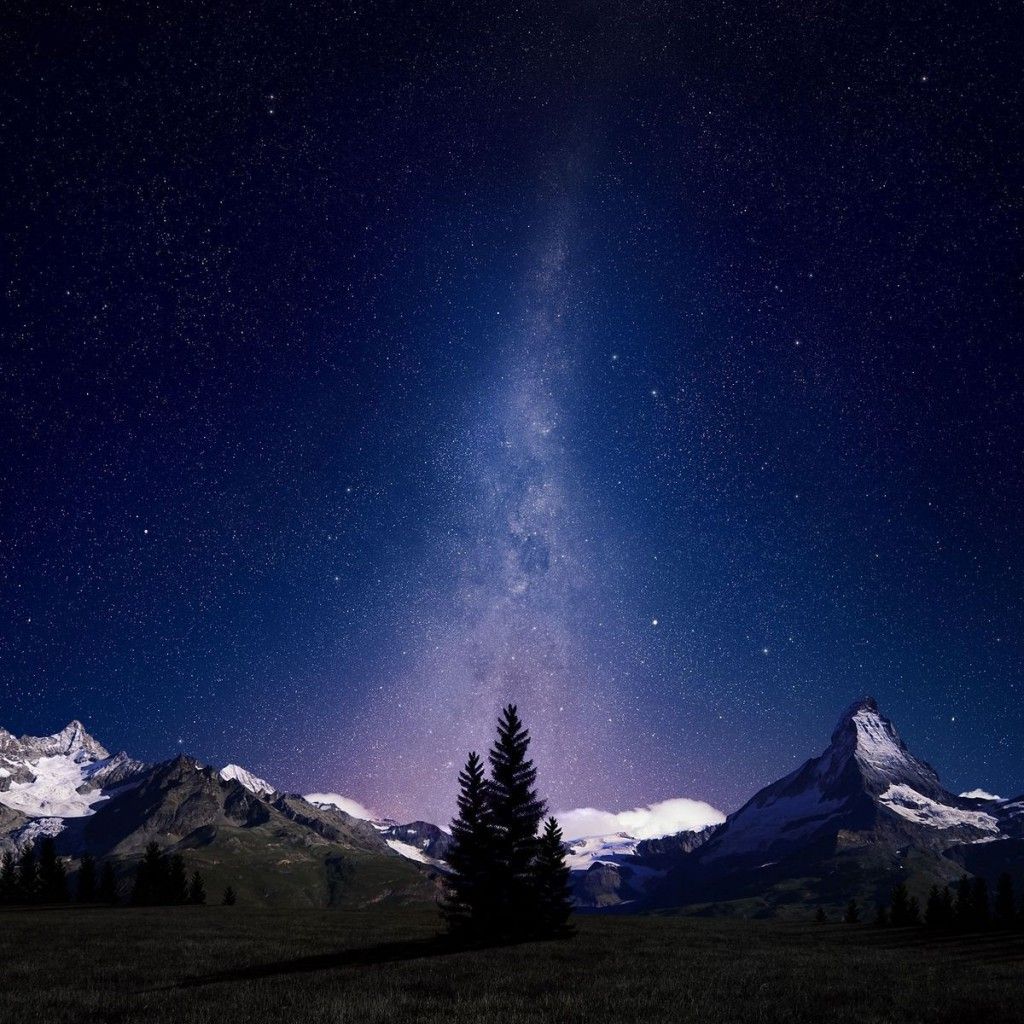 Galaxy Stars Over Mountain Wallpapers