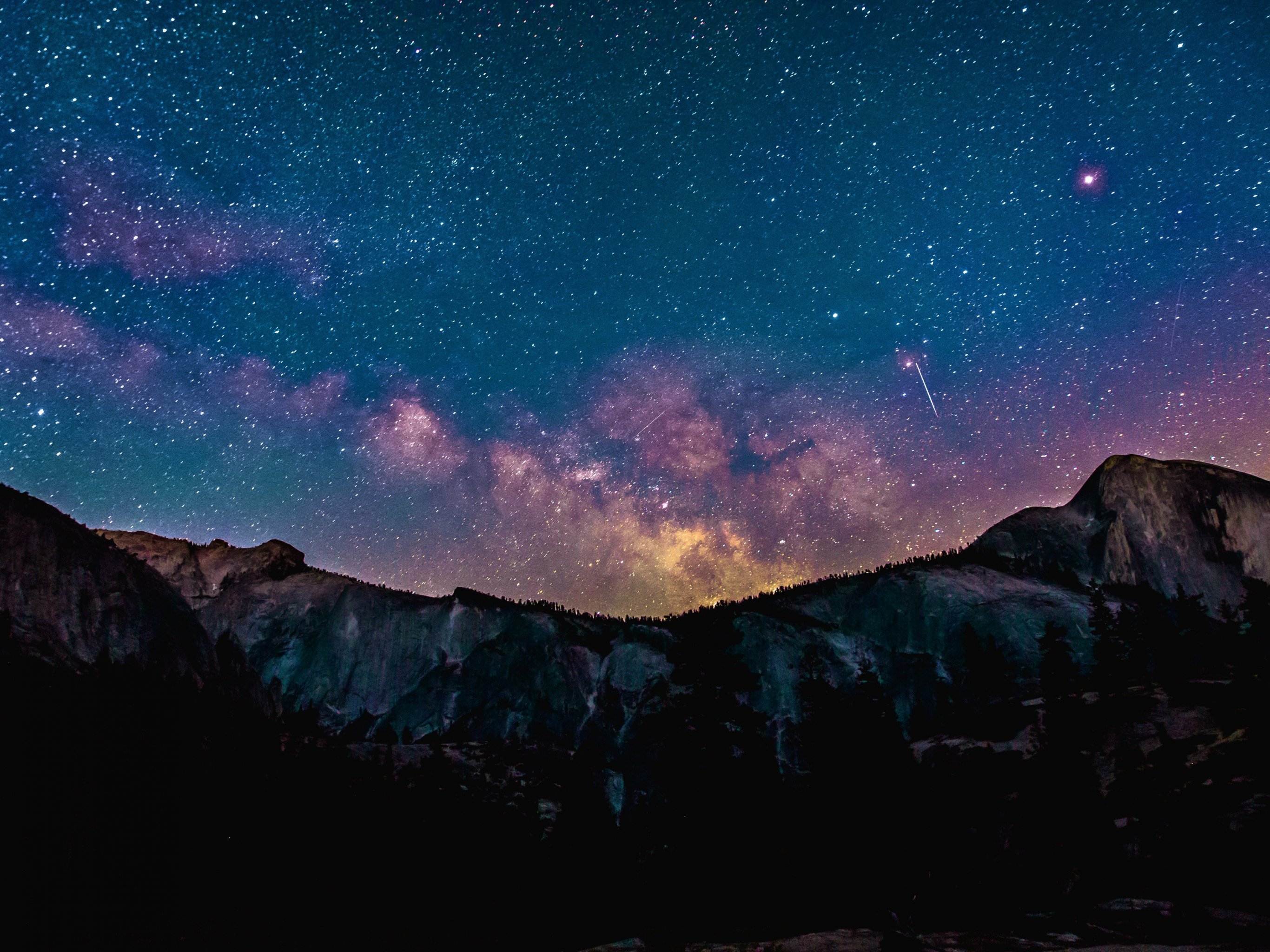 Galaxy Stars Over Mountain Wallpapers