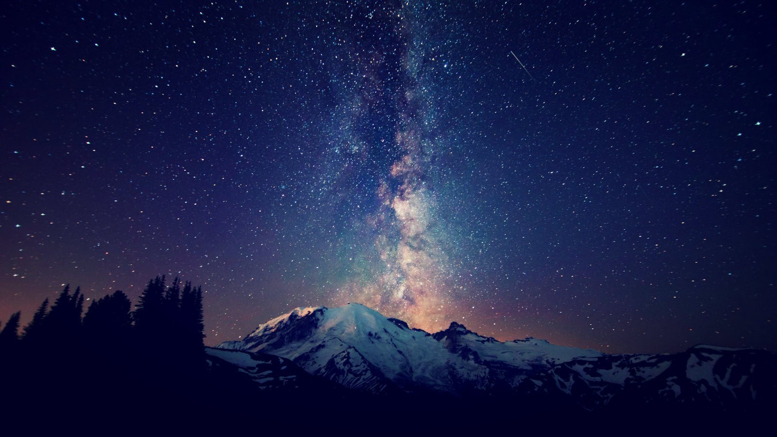 Galaxy Stars Over Mountain Wallpapers