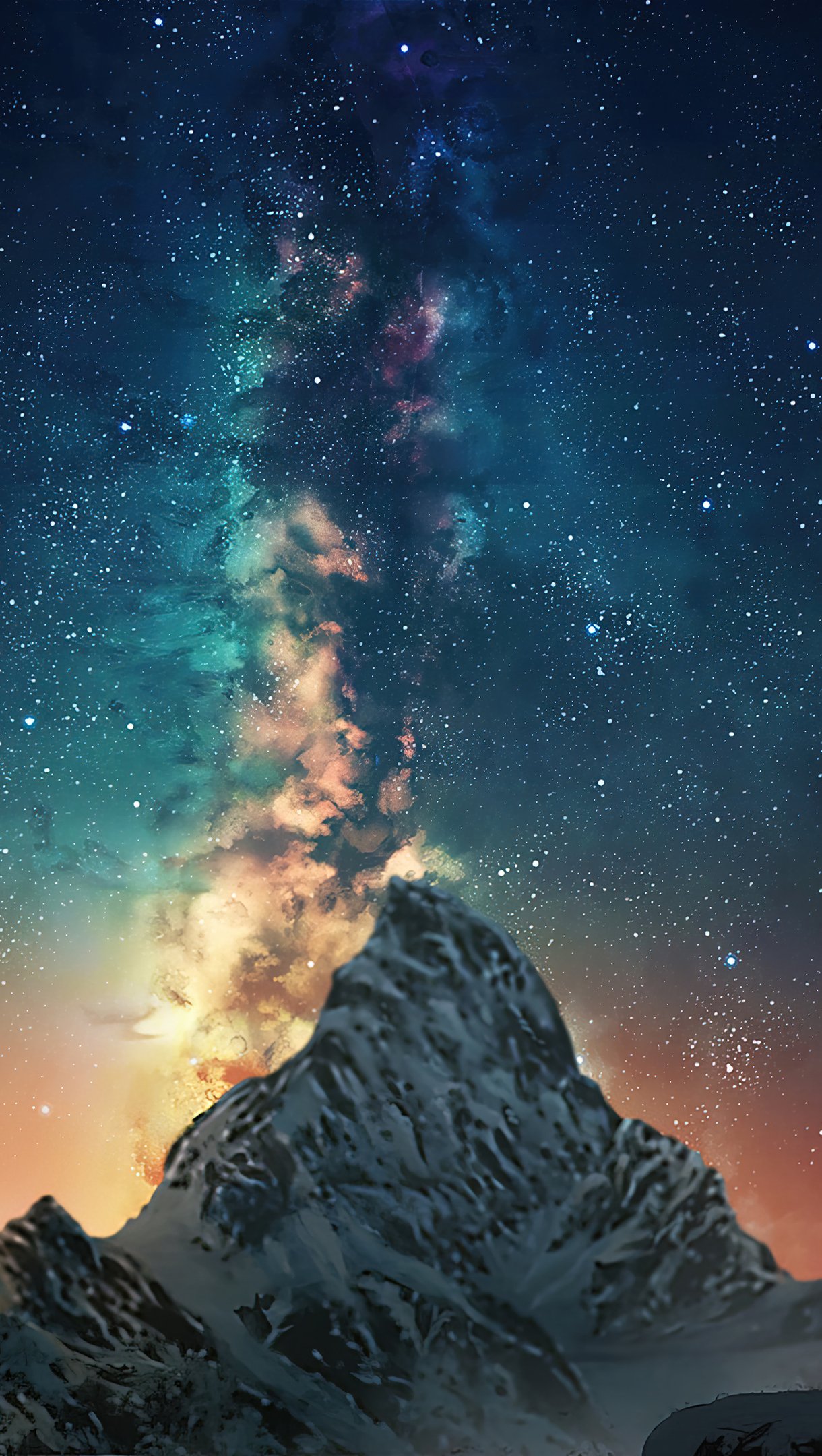 Galaxy Stars Over Mountain Wallpapers