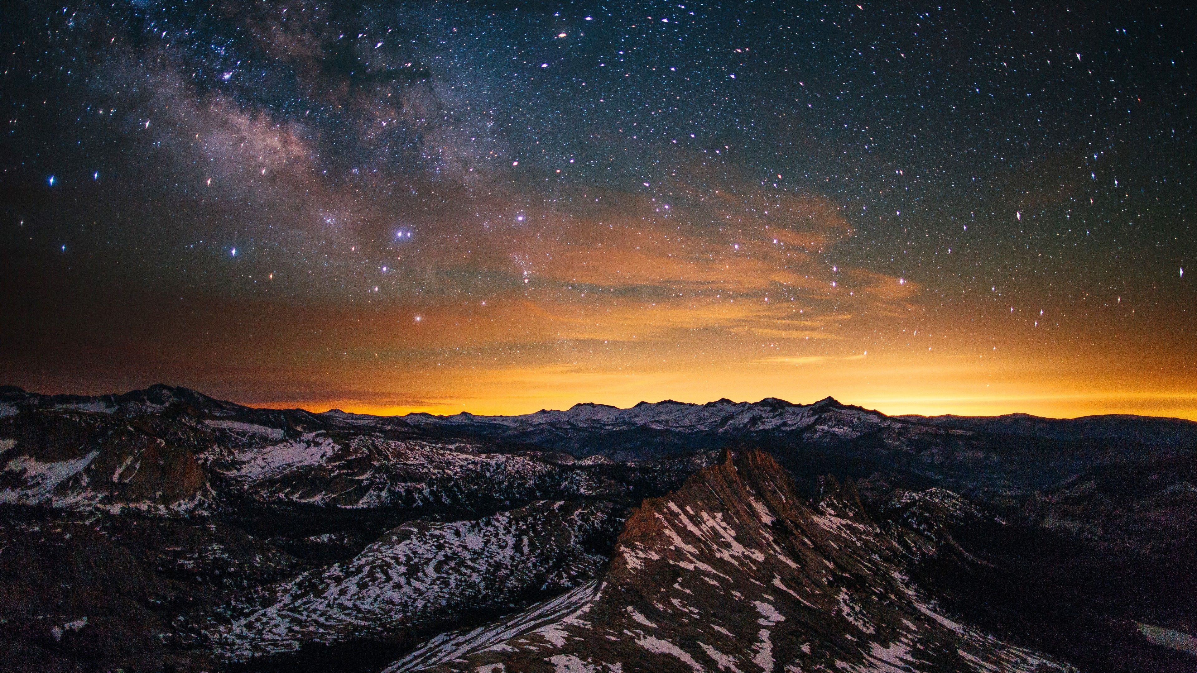 Galaxy Stars Over Mountain Wallpapers