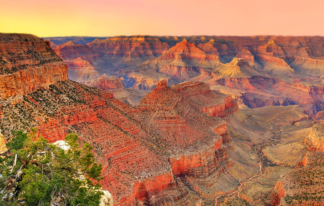 Grand Canyon Mountains In Sunset Wallpapers