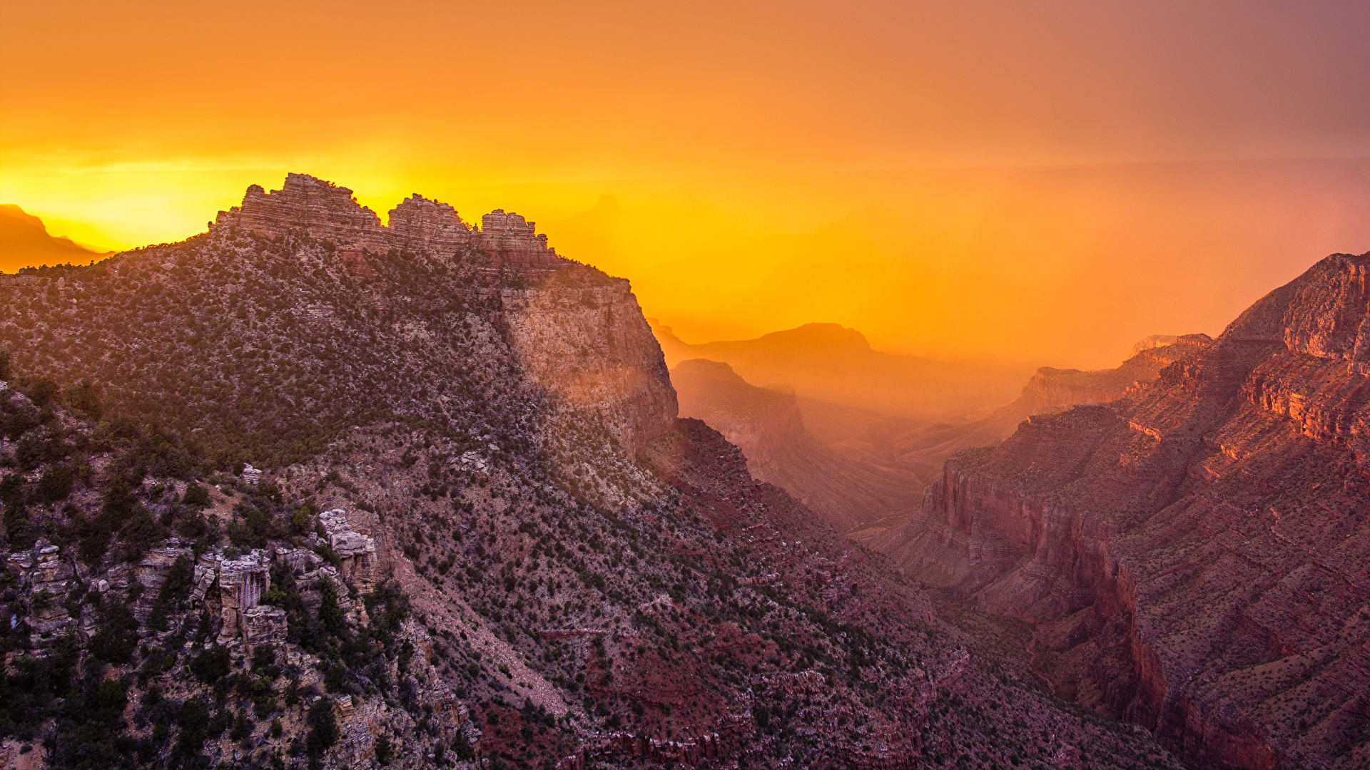 Grand Canyon Mountains In Sunset Wallpapers