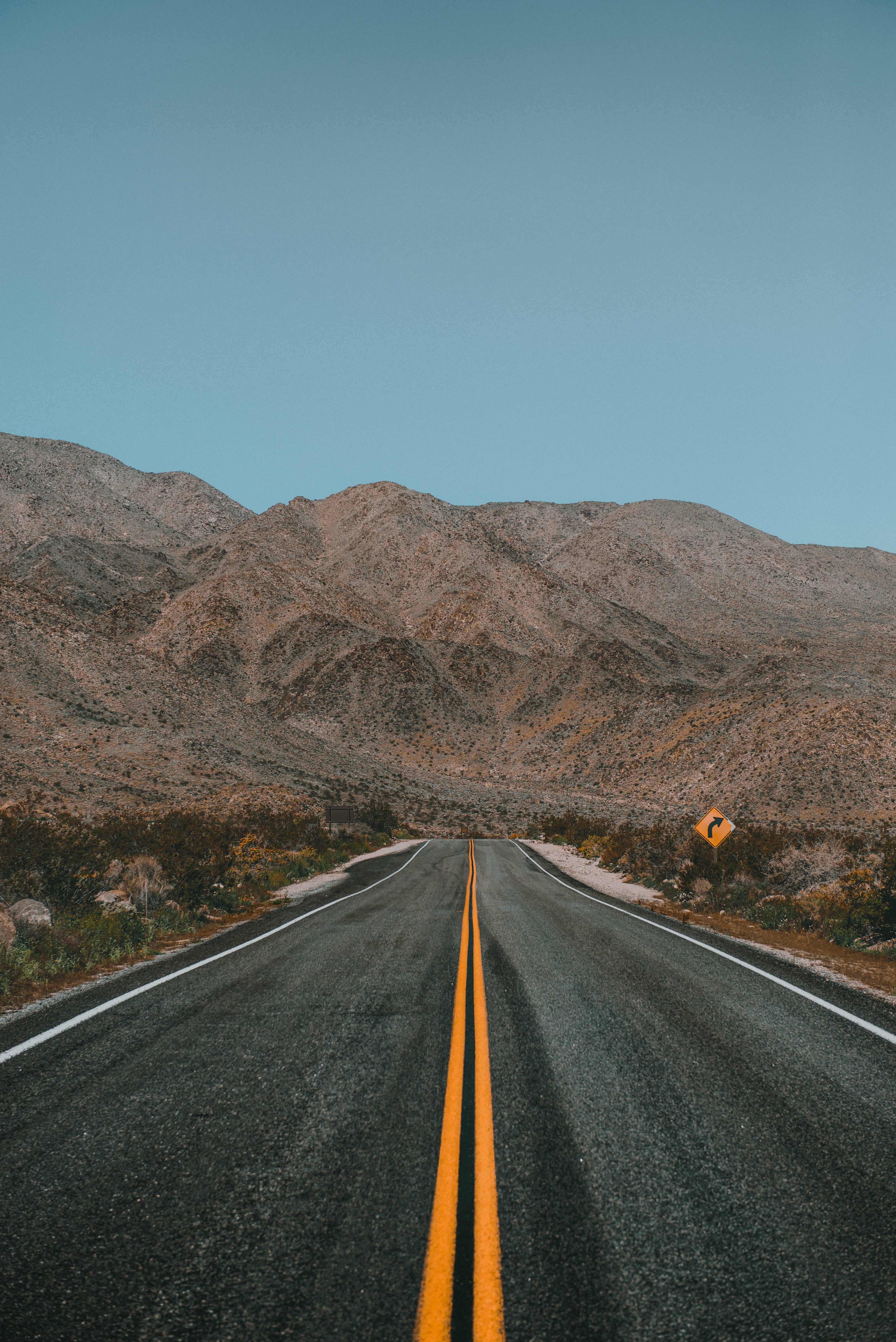 Grass Covered Mountain Road Wallpapers