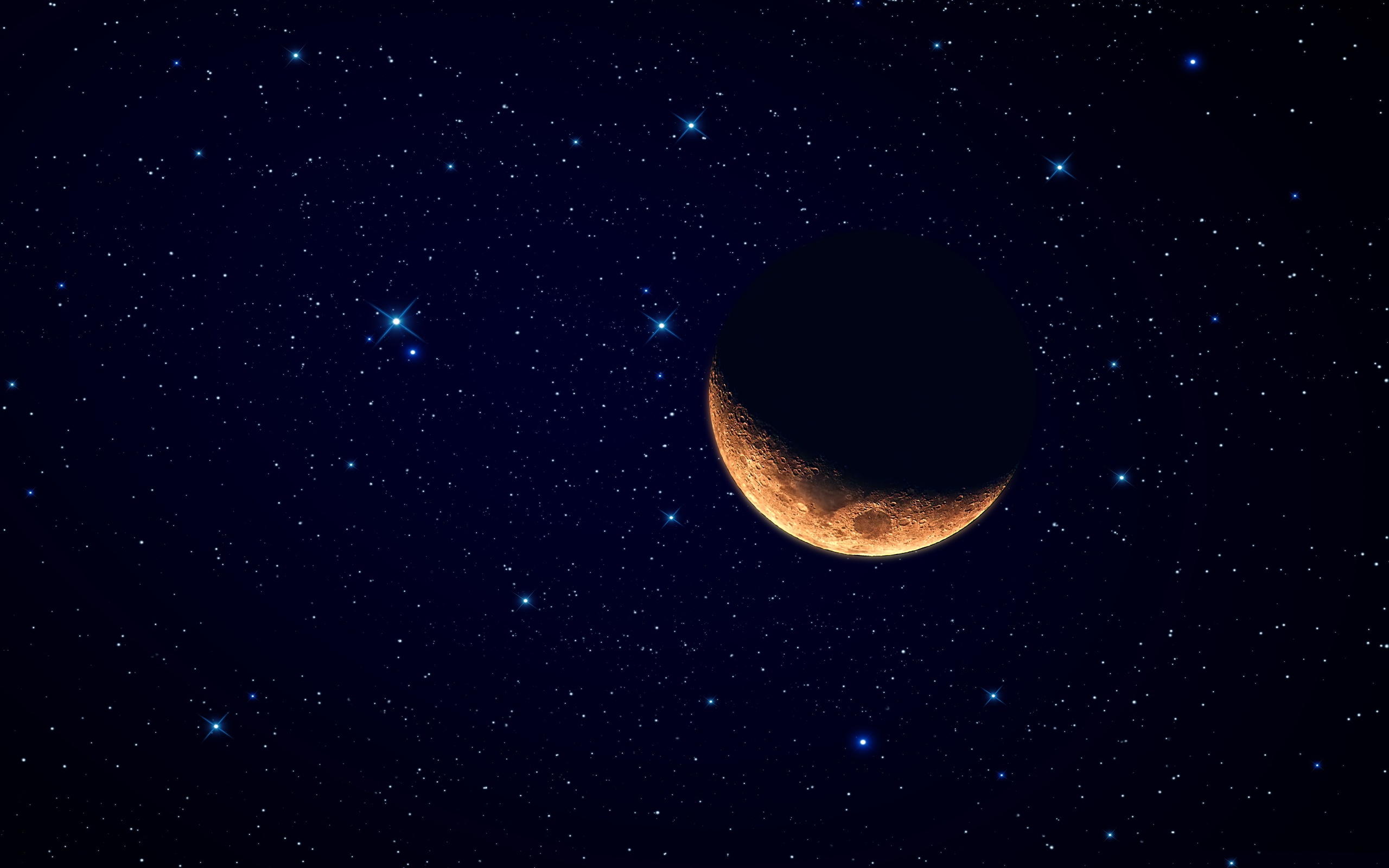 Half Moon Starry Night Wallpapers