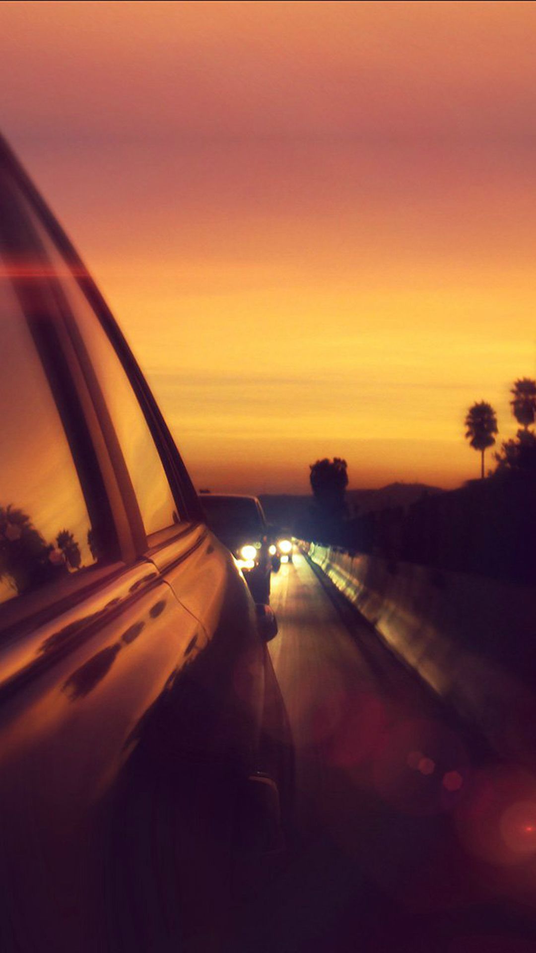 Hd Road View With Sunset Wallpapers