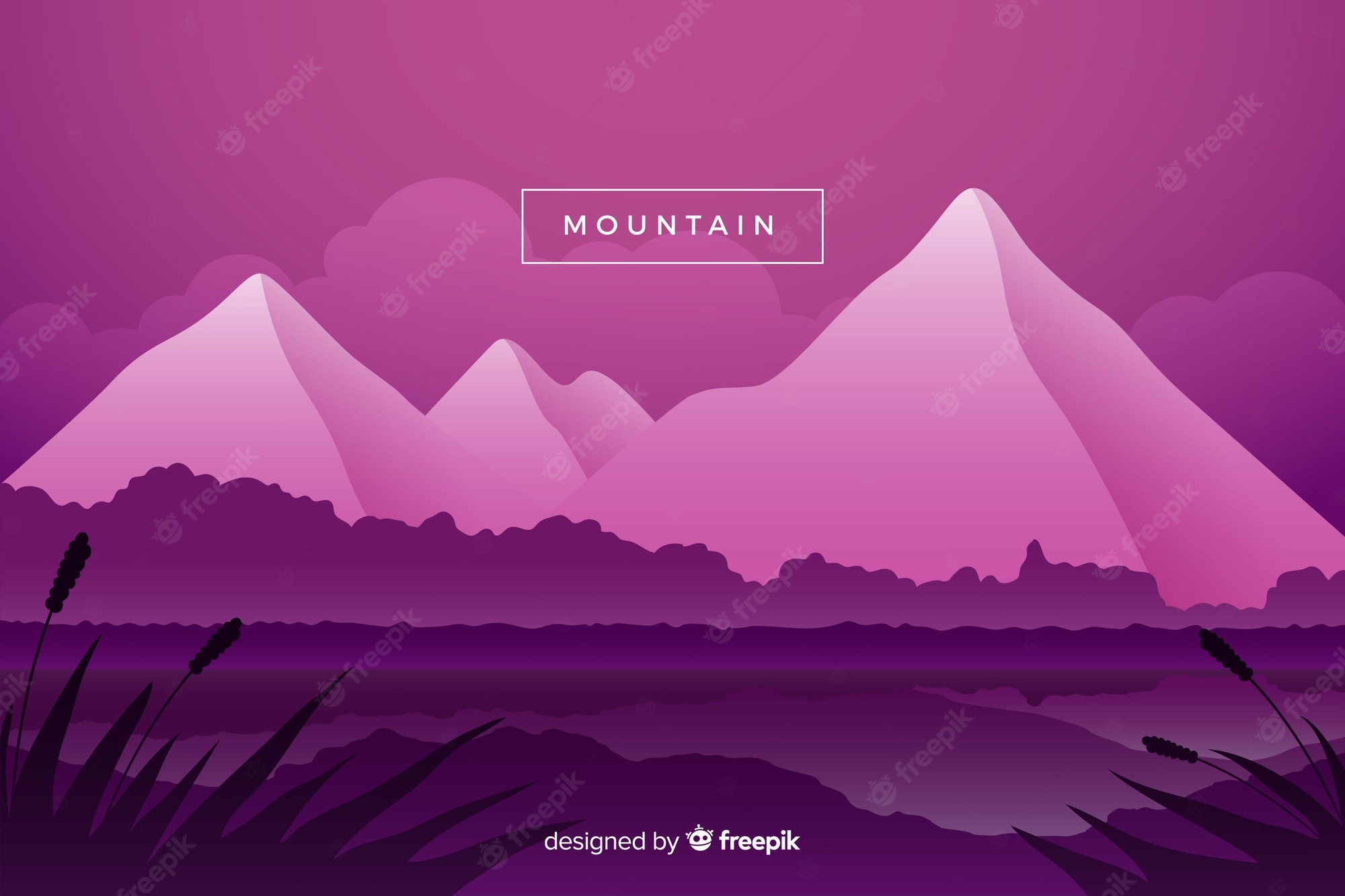 Horizon Purple Gradient Mountains Wallpapers