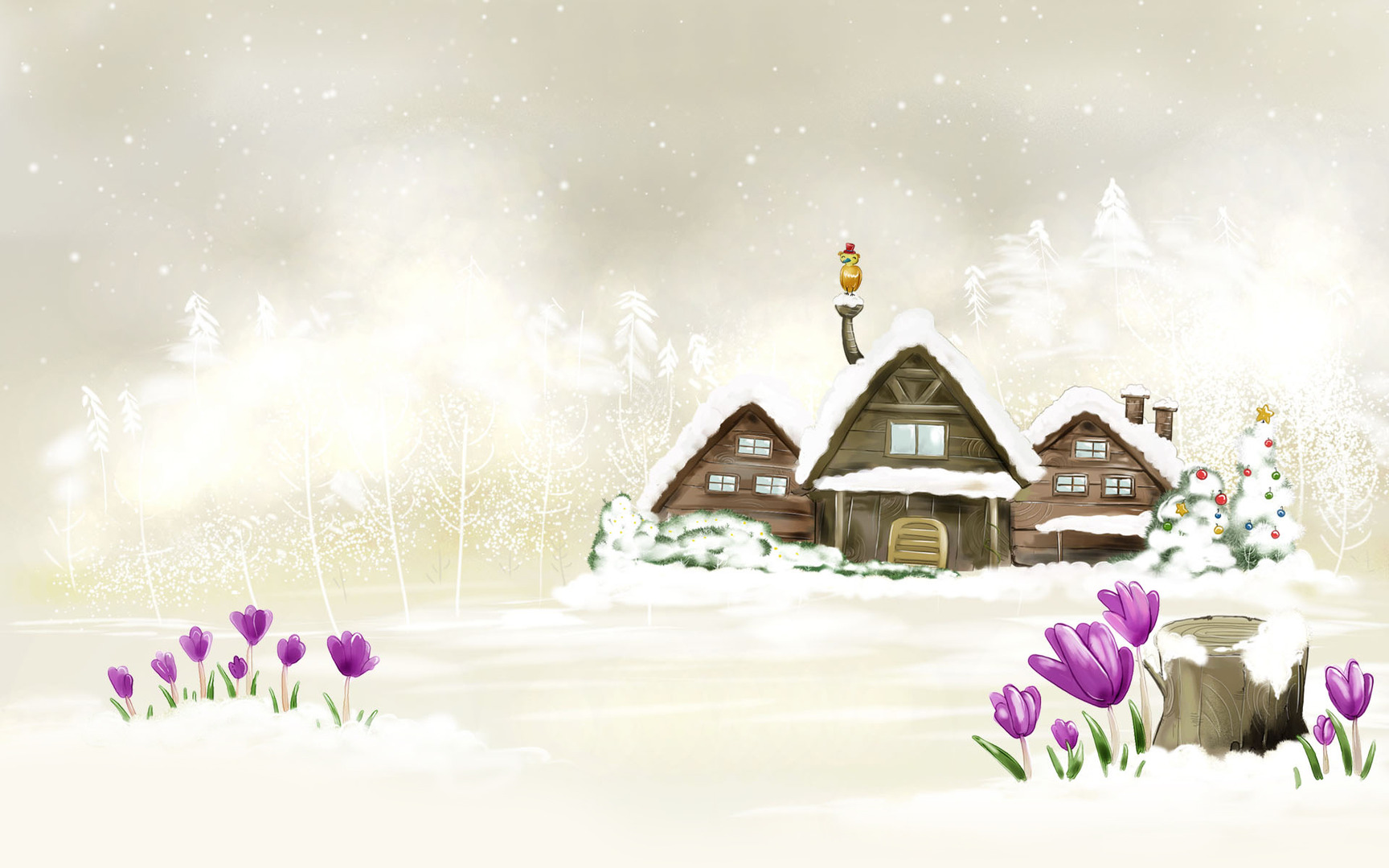 House In Winter Amazing Digital Art Wallpapers