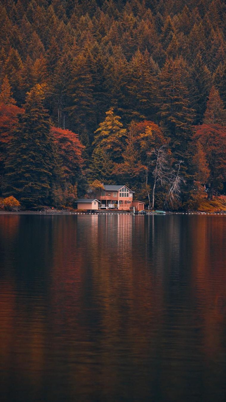 House Reflected In The Lake Wallpapers