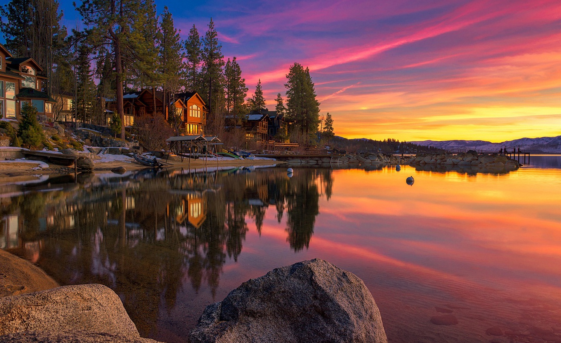 House Reflected In The Lake Wallpapers