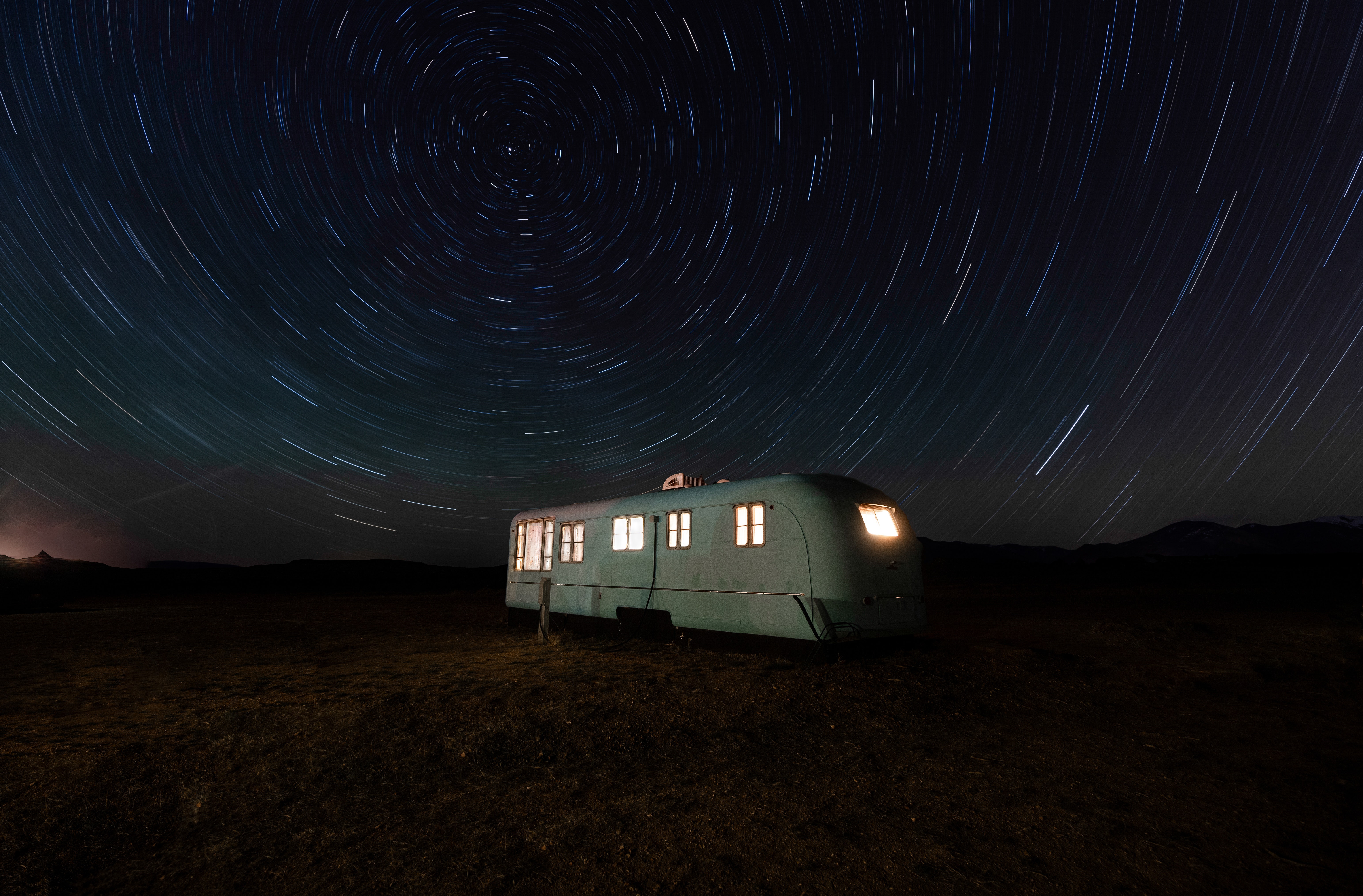 Houses At Lake Water Starry Night Wallpapers