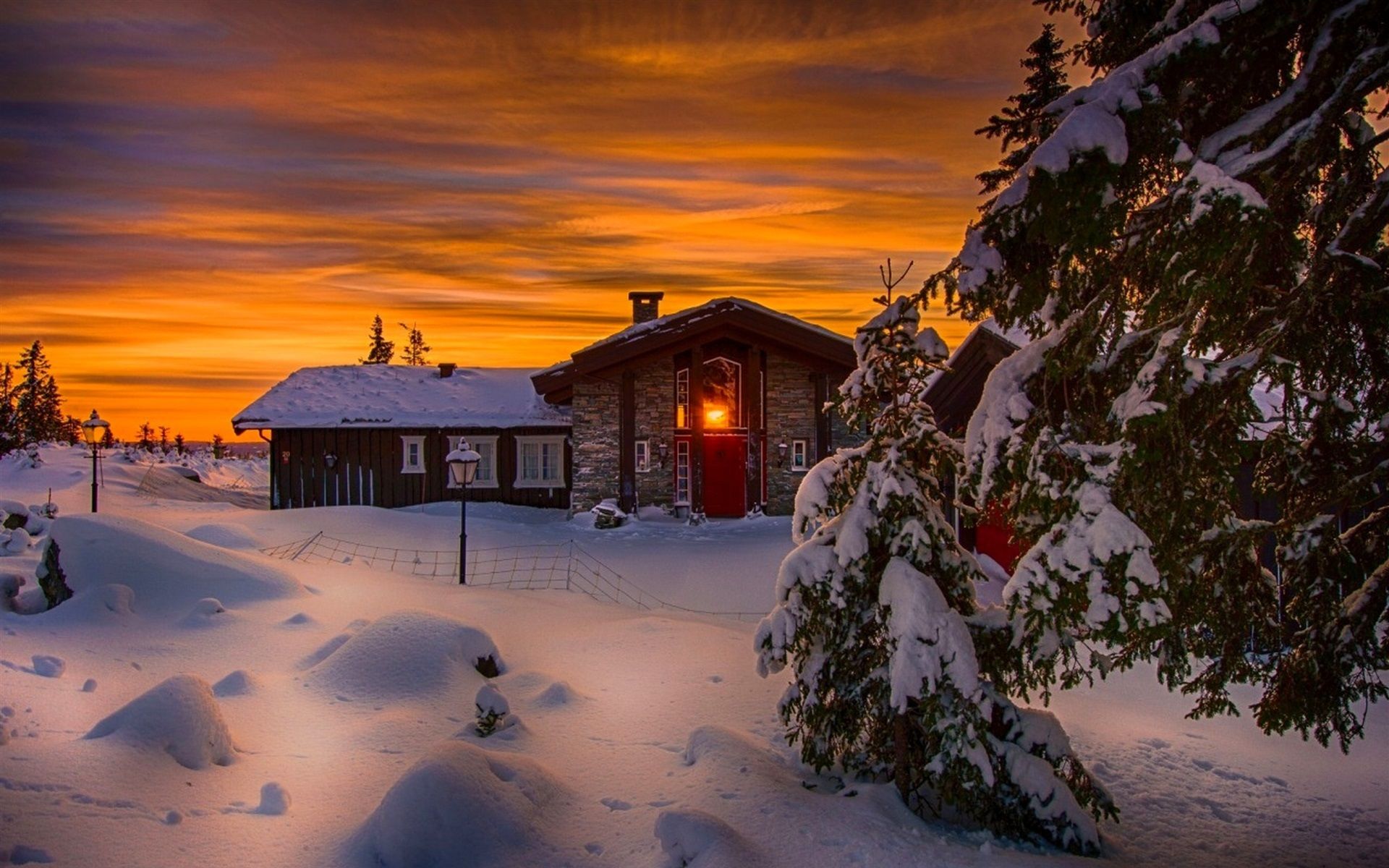 Houses In Winter Wallpapers