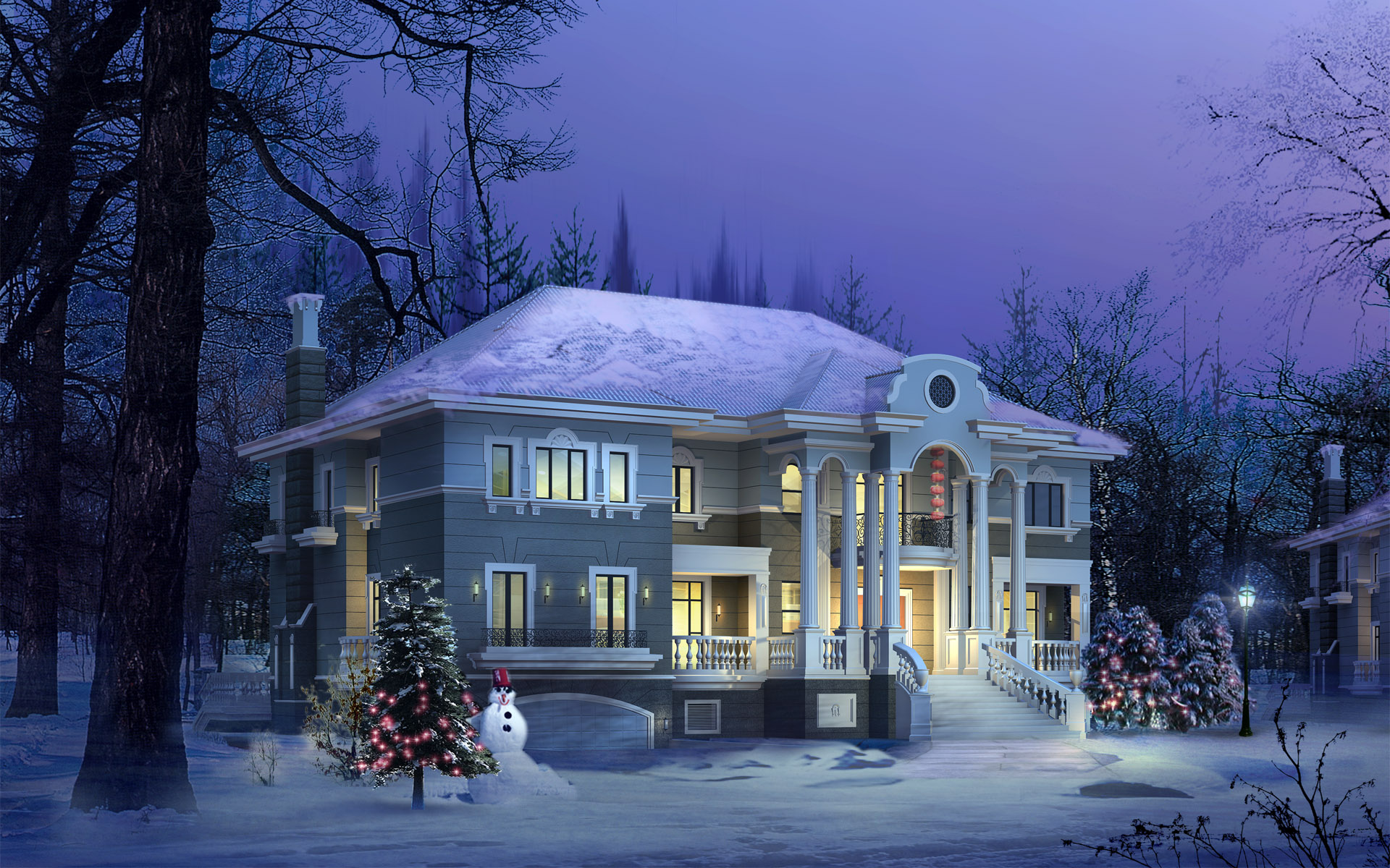 Houses In Winter Wallpapers