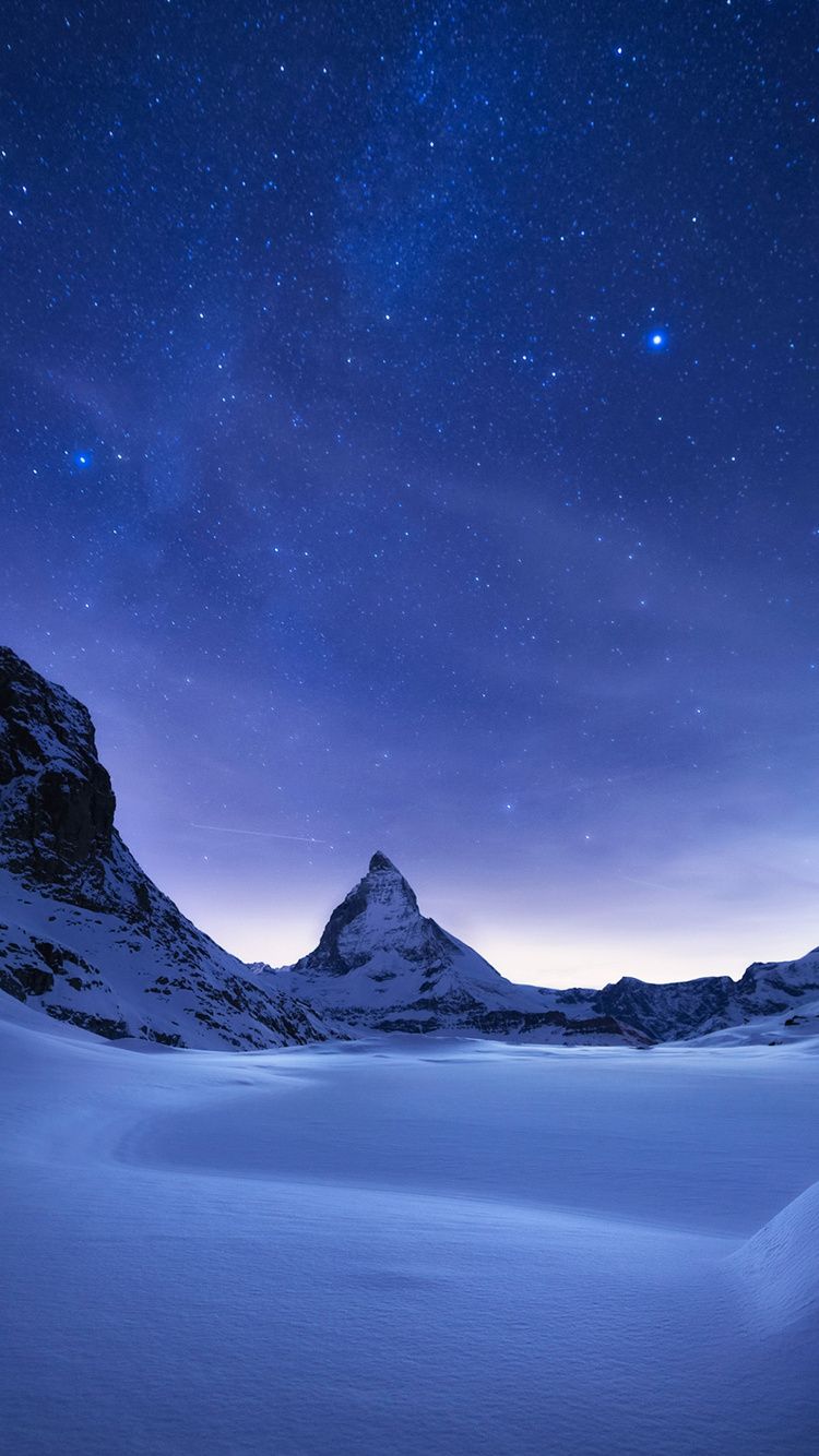 Huawei Mate 10 Cold Night Mountains Stock Wallpapers