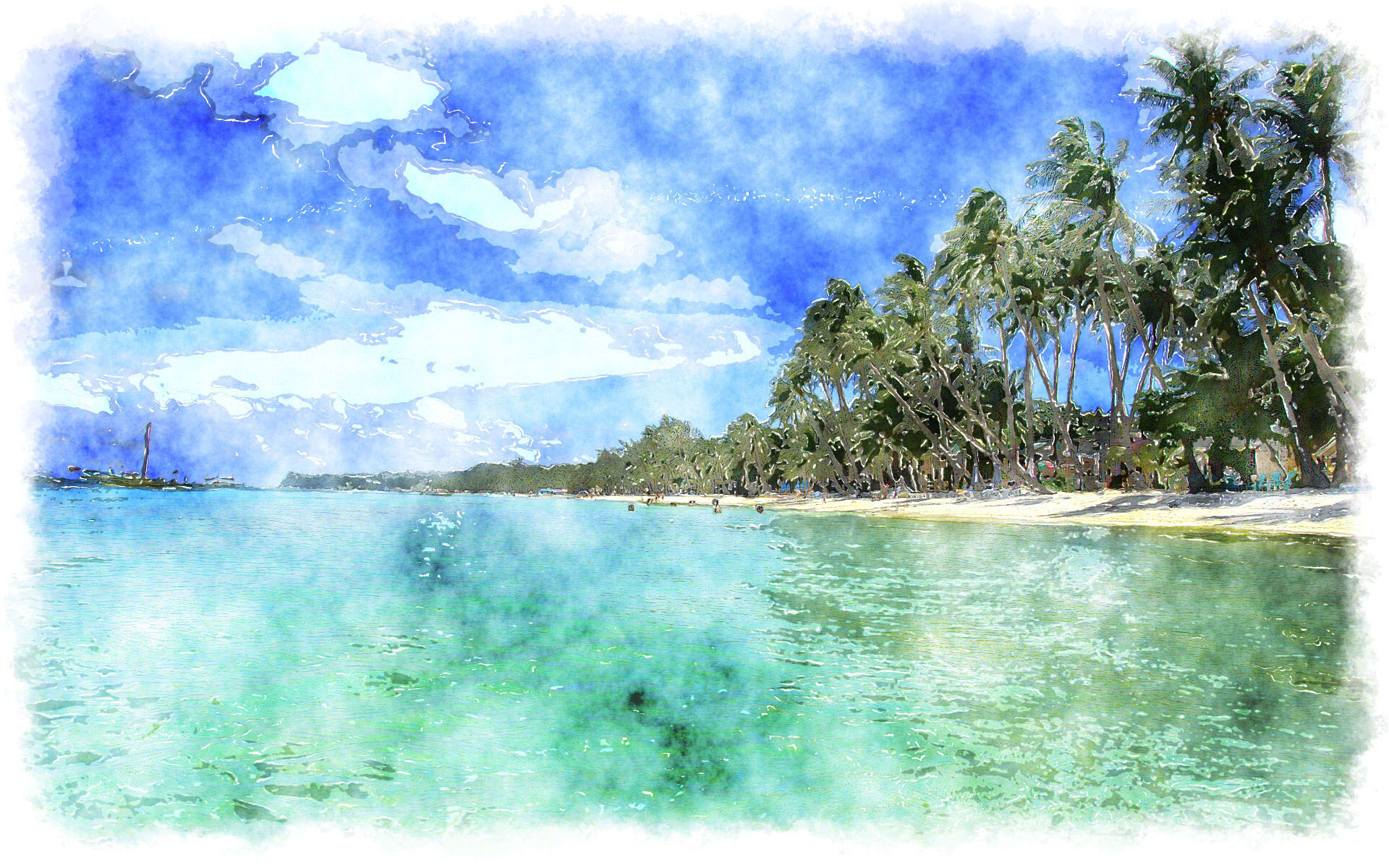 Tropical Watercolor Background