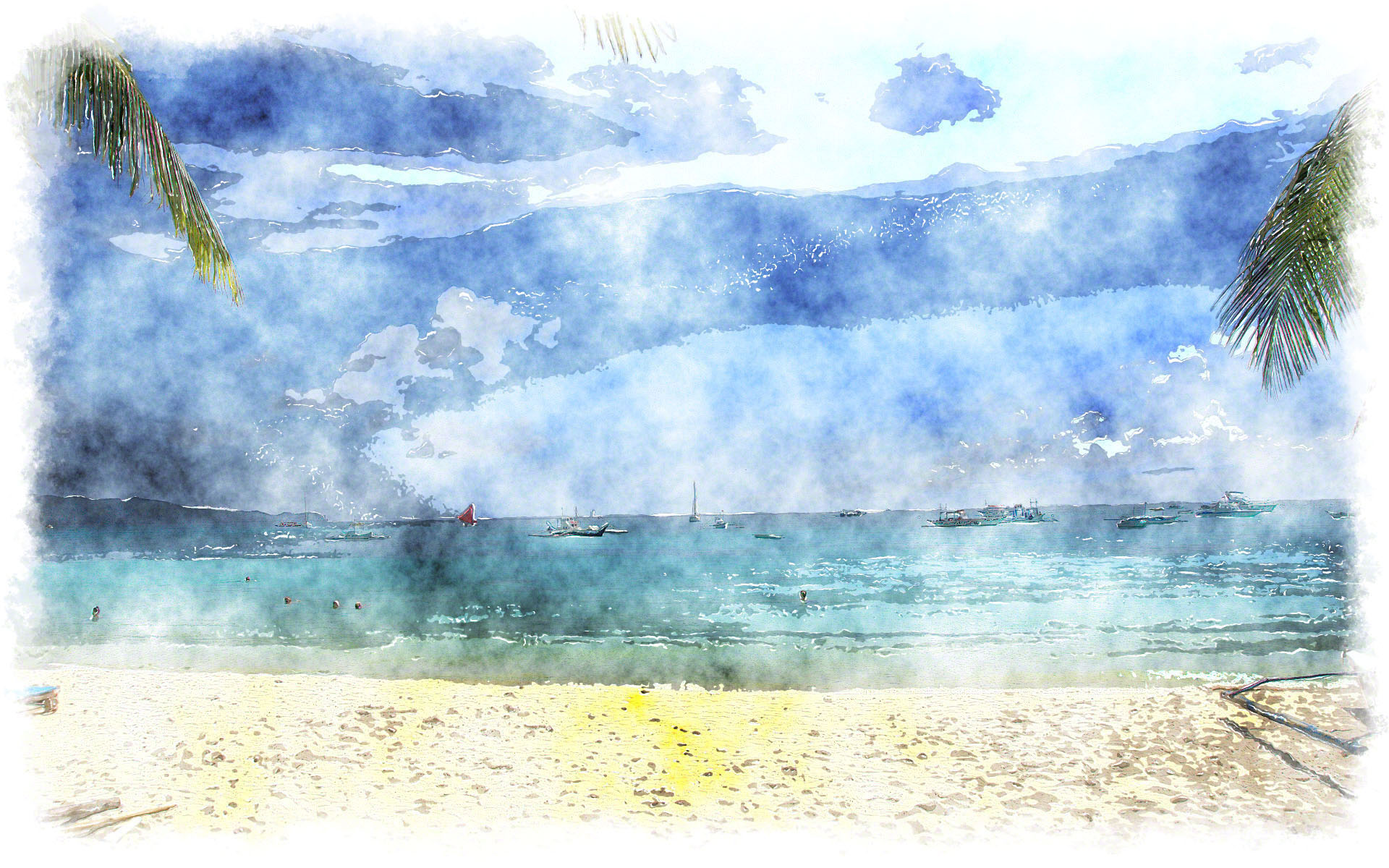 Tropical Watercolor Background