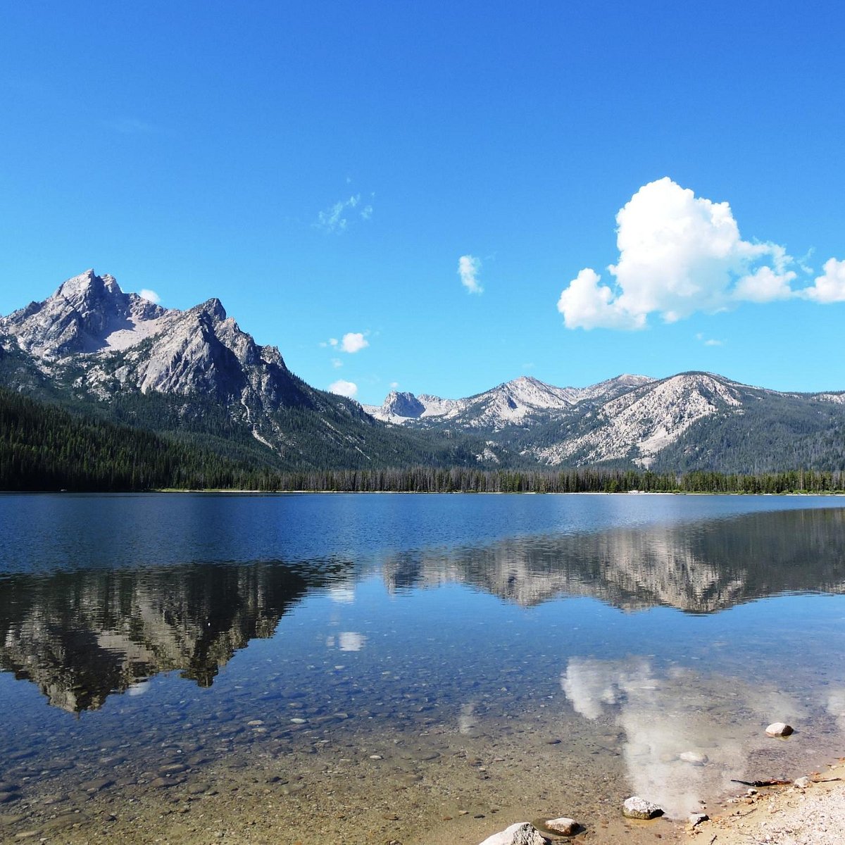 Idaho Stanley Lake Mountain Reflection Wallpapers