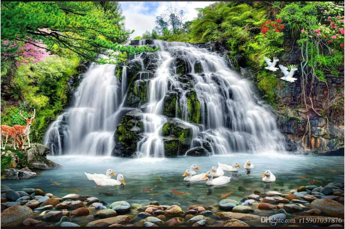 Idyllic Landscape With A Waterfall Wallpapers