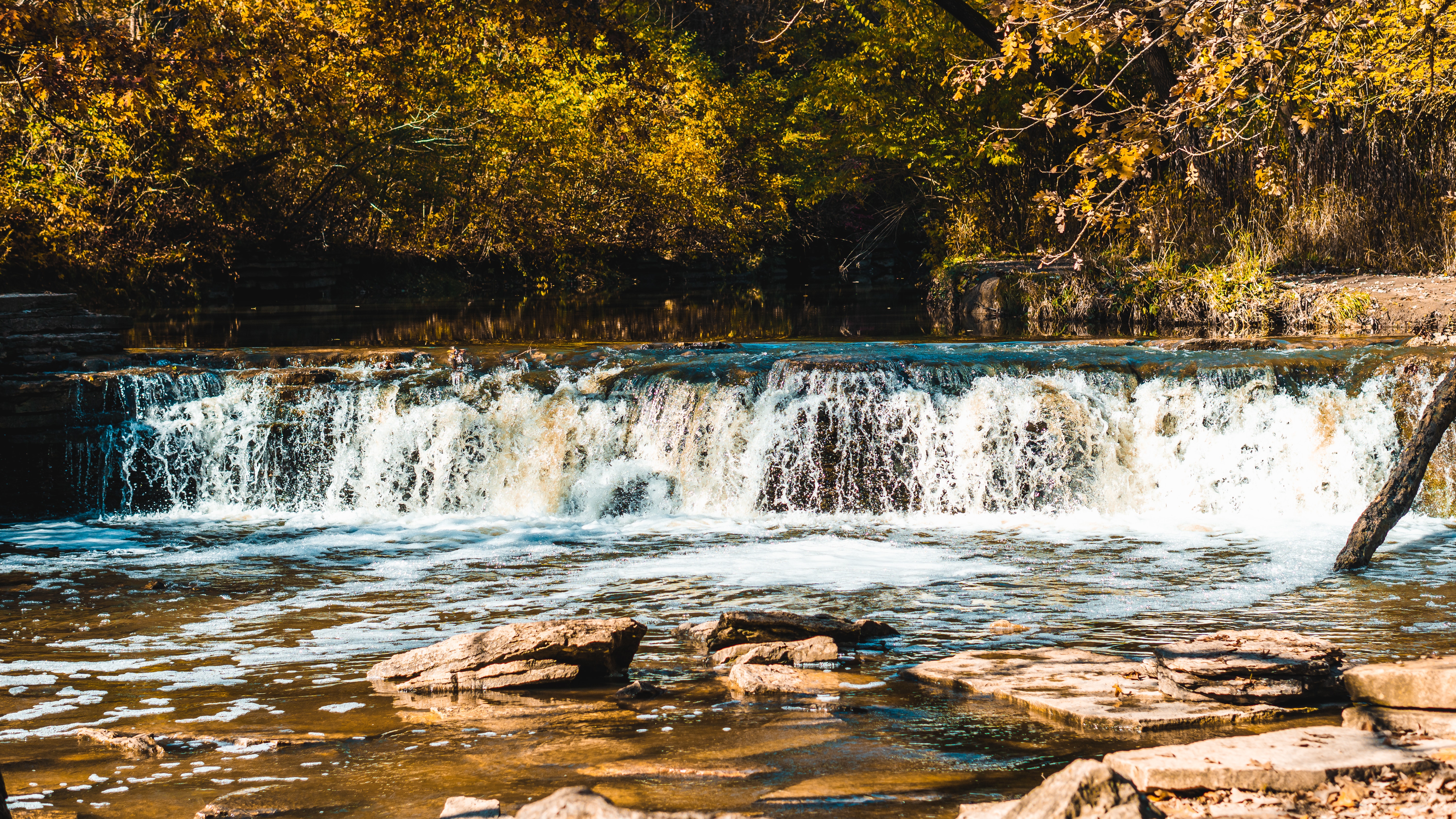 Idyllic Landscape With A Waterfall Wallpapers