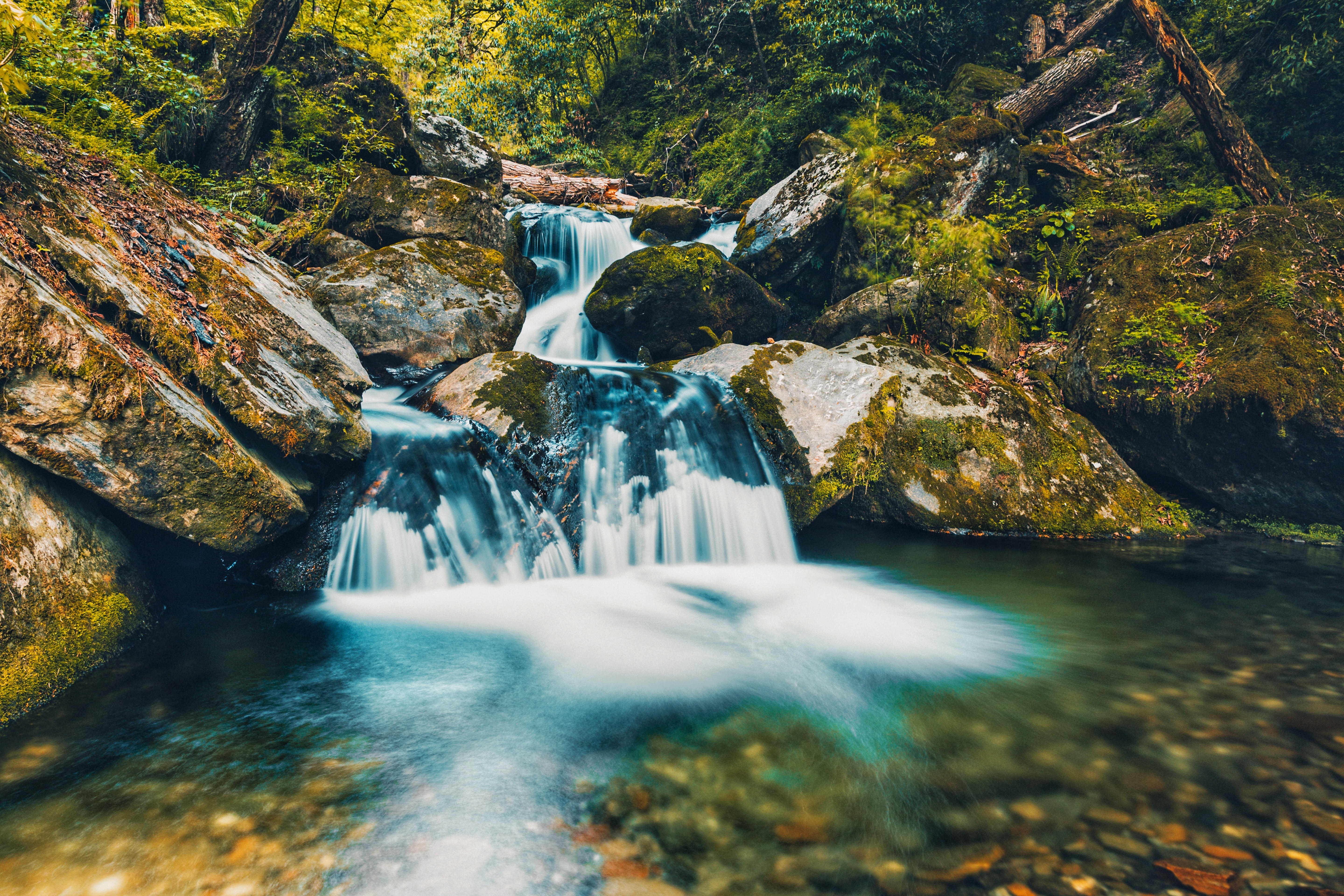 Idyllic Landscape With A Waterfall Wallpapers