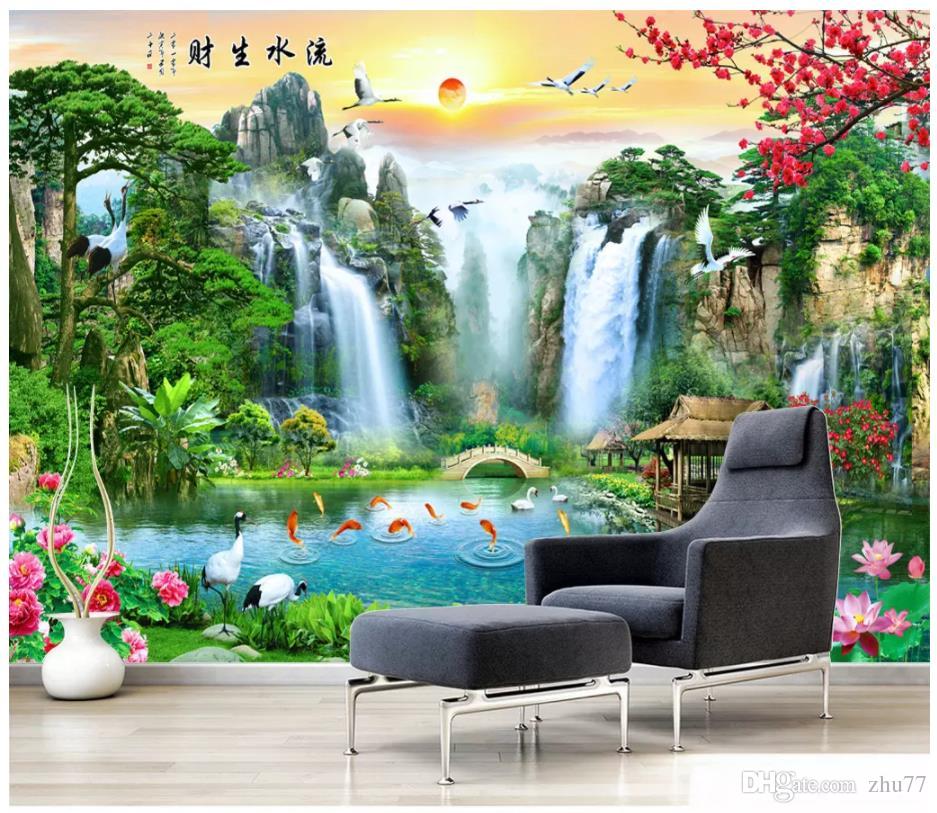 Idyllic Landscape With A Waterfall Wallpapers