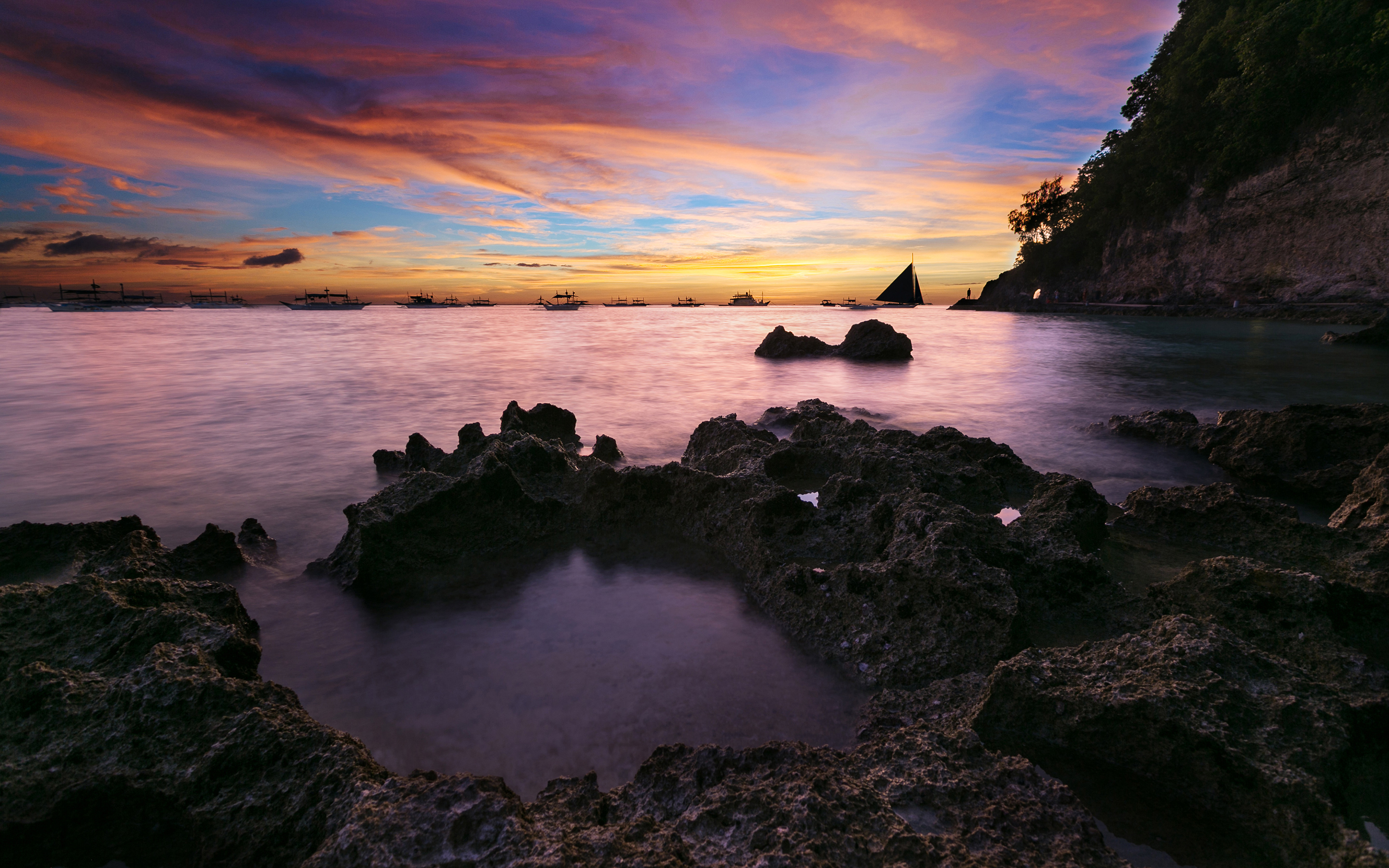 Island Rock Amazing Sunset Wallpapers