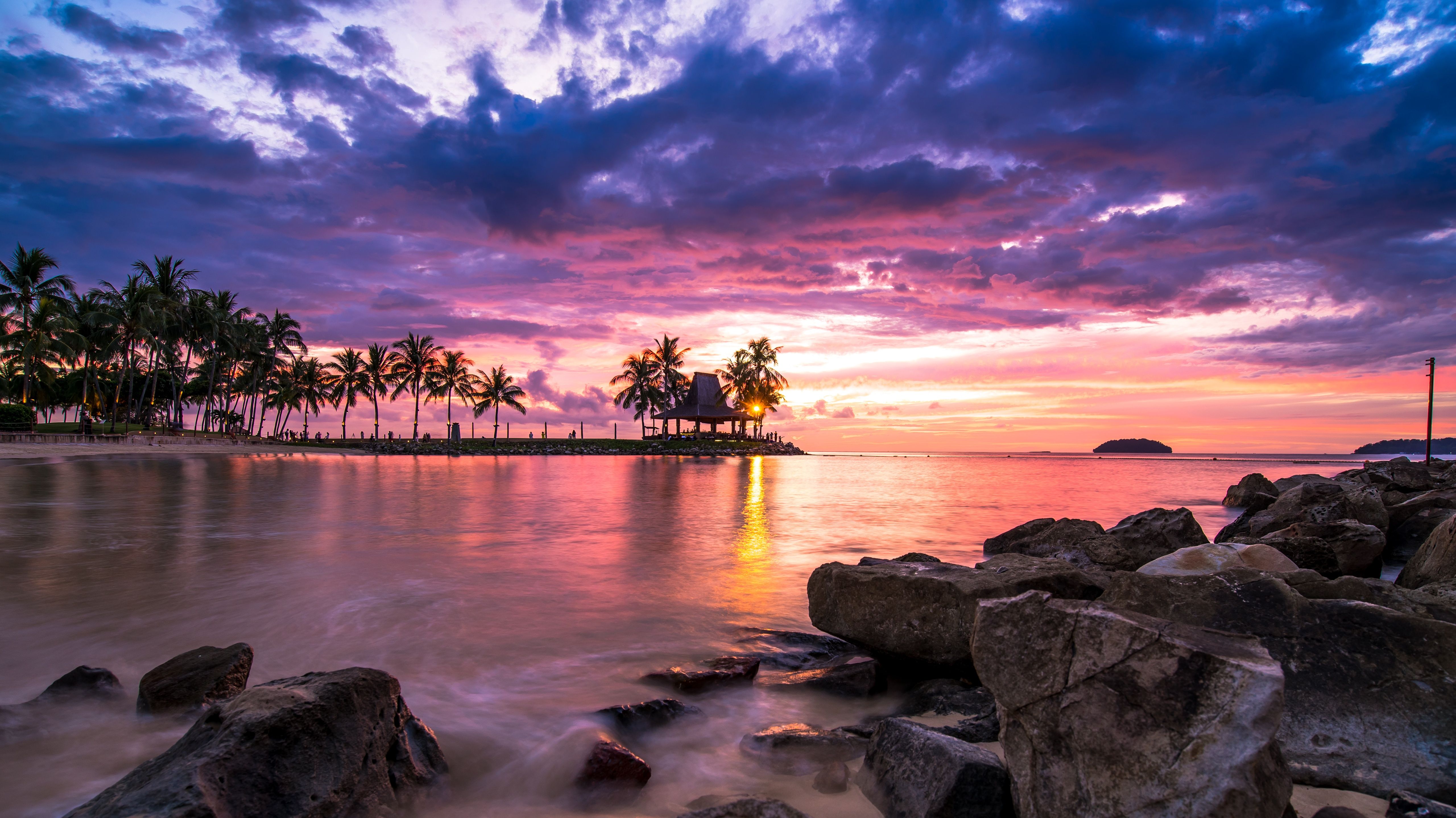 Island Rock Amazing Sunset Wallpapers