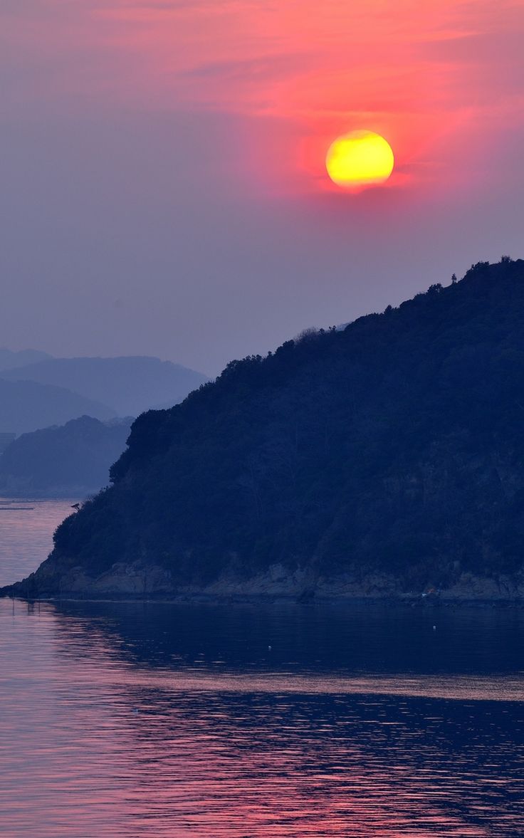 Japan Mountains Lake At Sunset Wallpapers