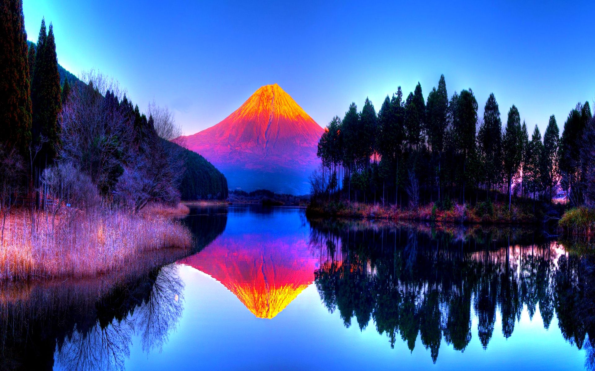 Lagoon Colorful Mountains Wallpapers